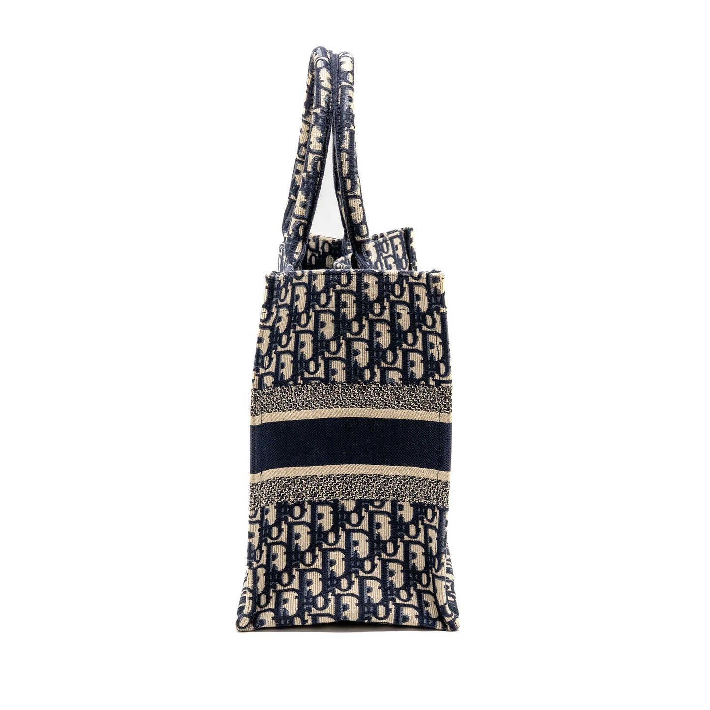 Dior Book Tote Oblique Embroidery Ecru Handbag Blue Medium Tote Bag
