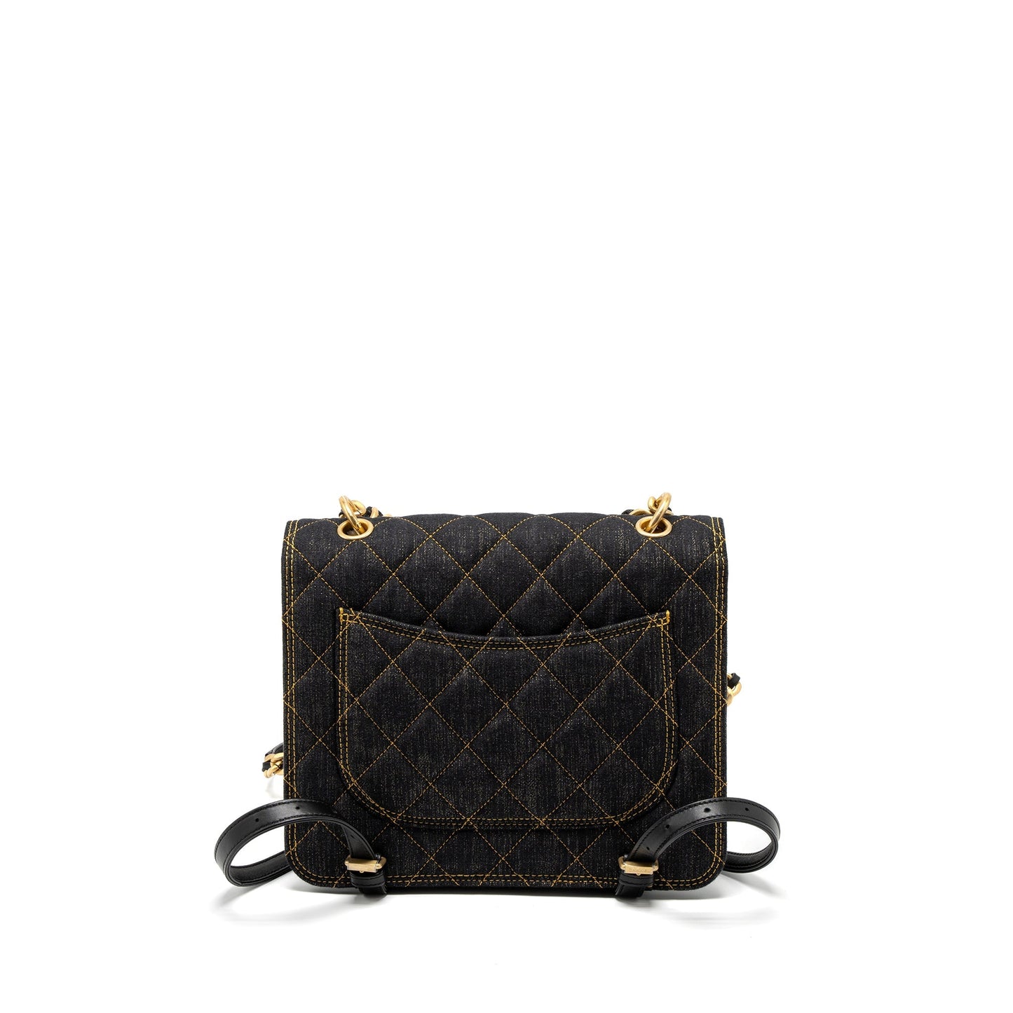 Chanel 23S Flap Backpack Denim Dark Brushed Blue