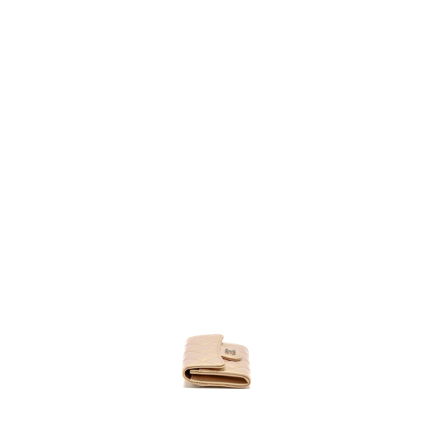 Chanel Classic Flap Card Holder Lambskin Iridescent Pink Wallet Case