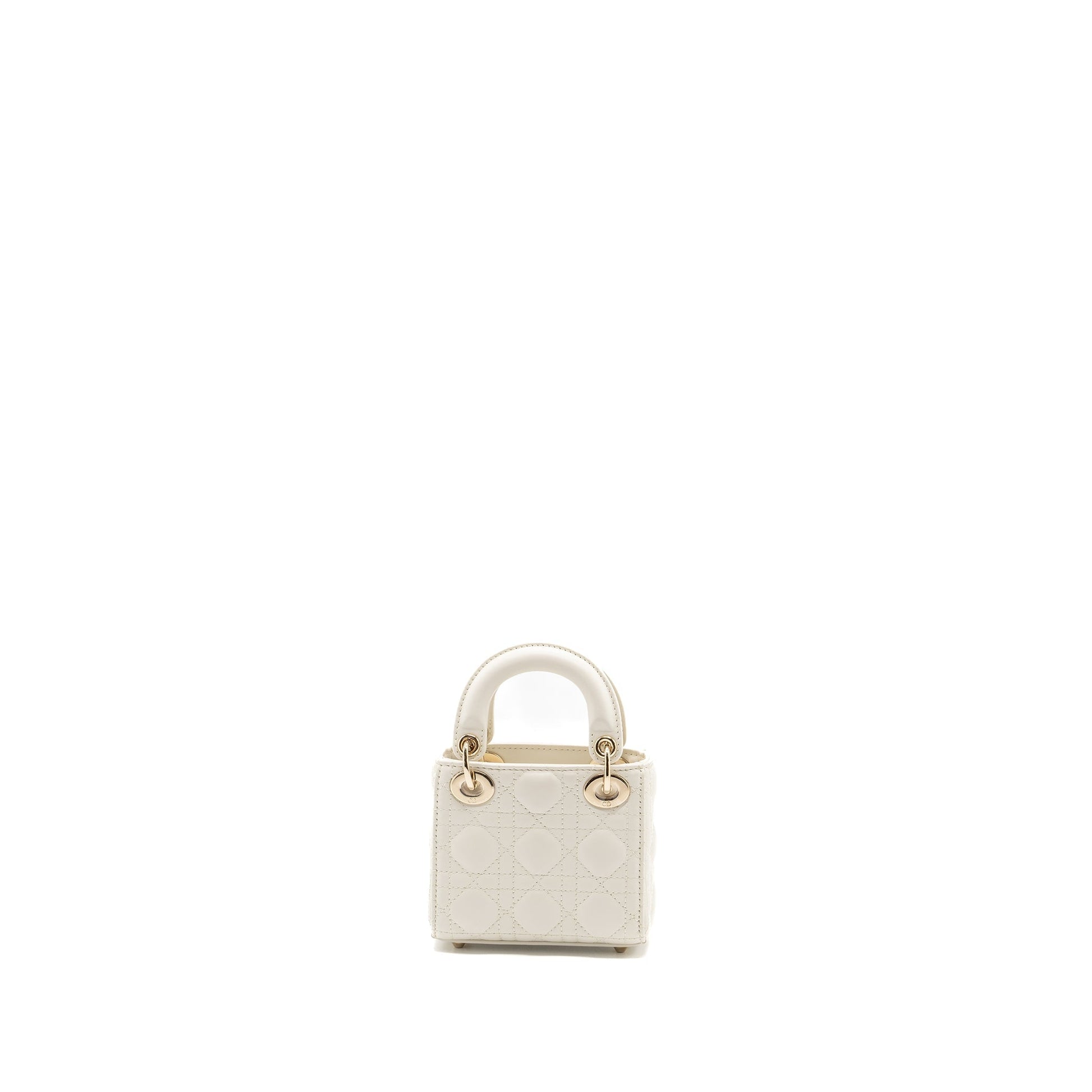 Dior Micro Lady Purse Lambskin Handbag White Travel Bag