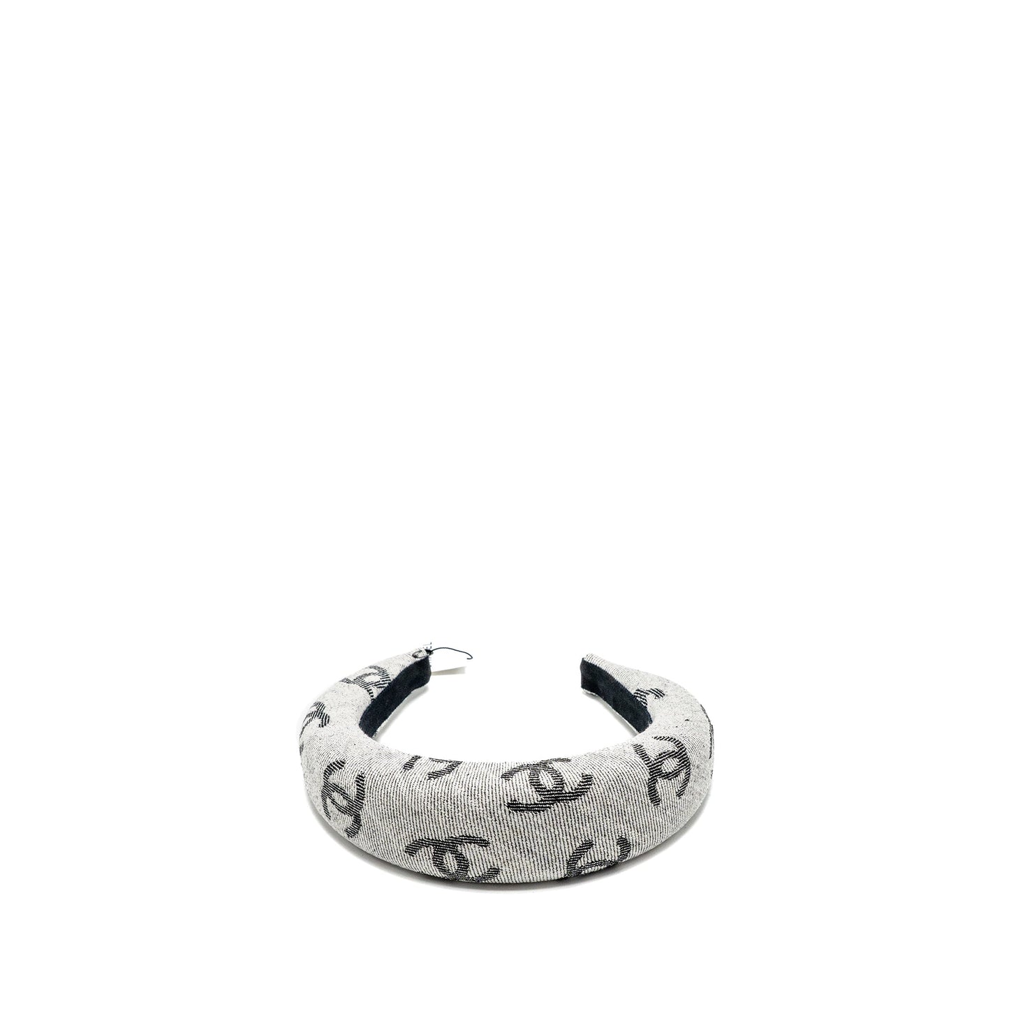 Chanel 22S CC Logo Headband Cotton Black White Handbag