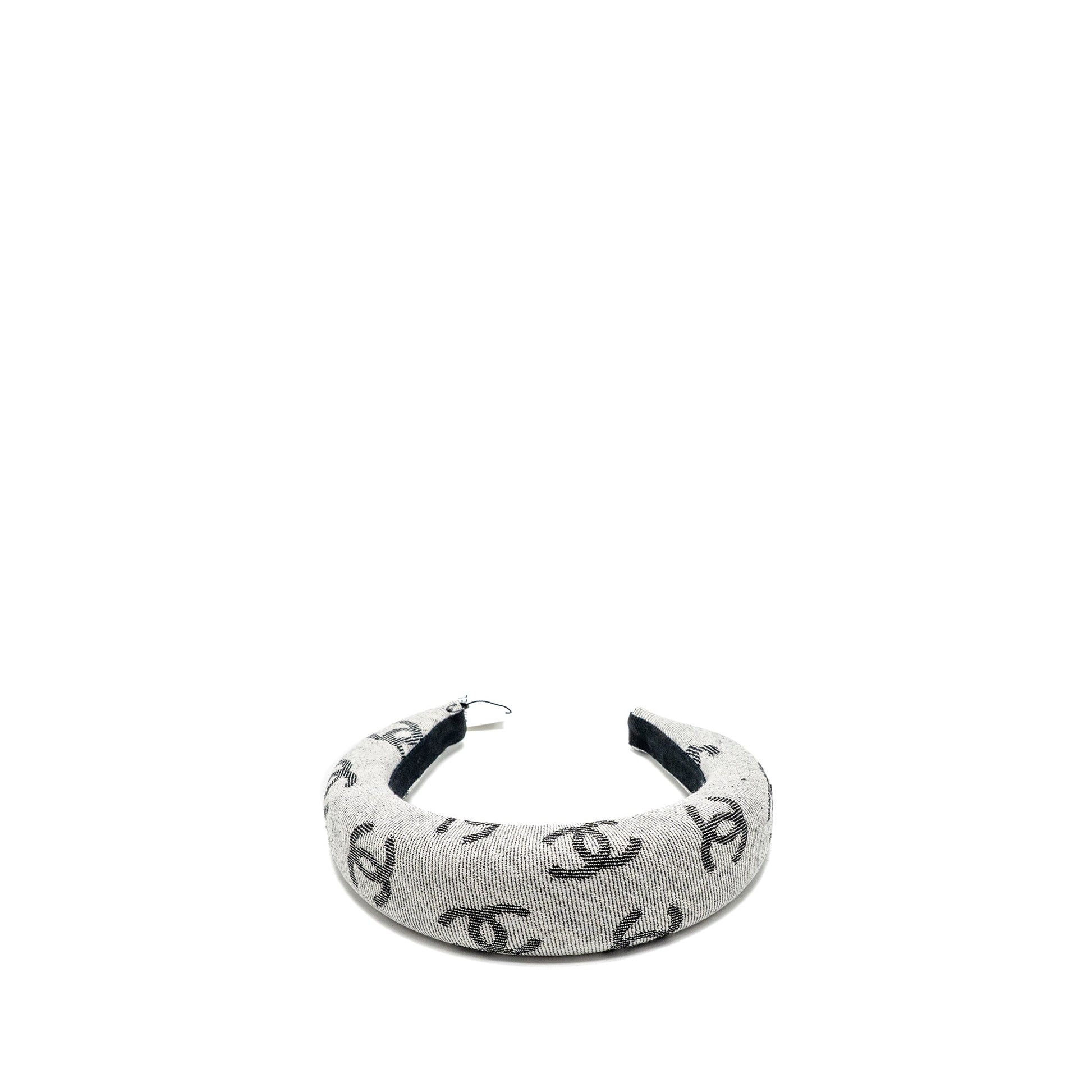 Chanel 22S CC Logo Headband Cotton Black White Handbag