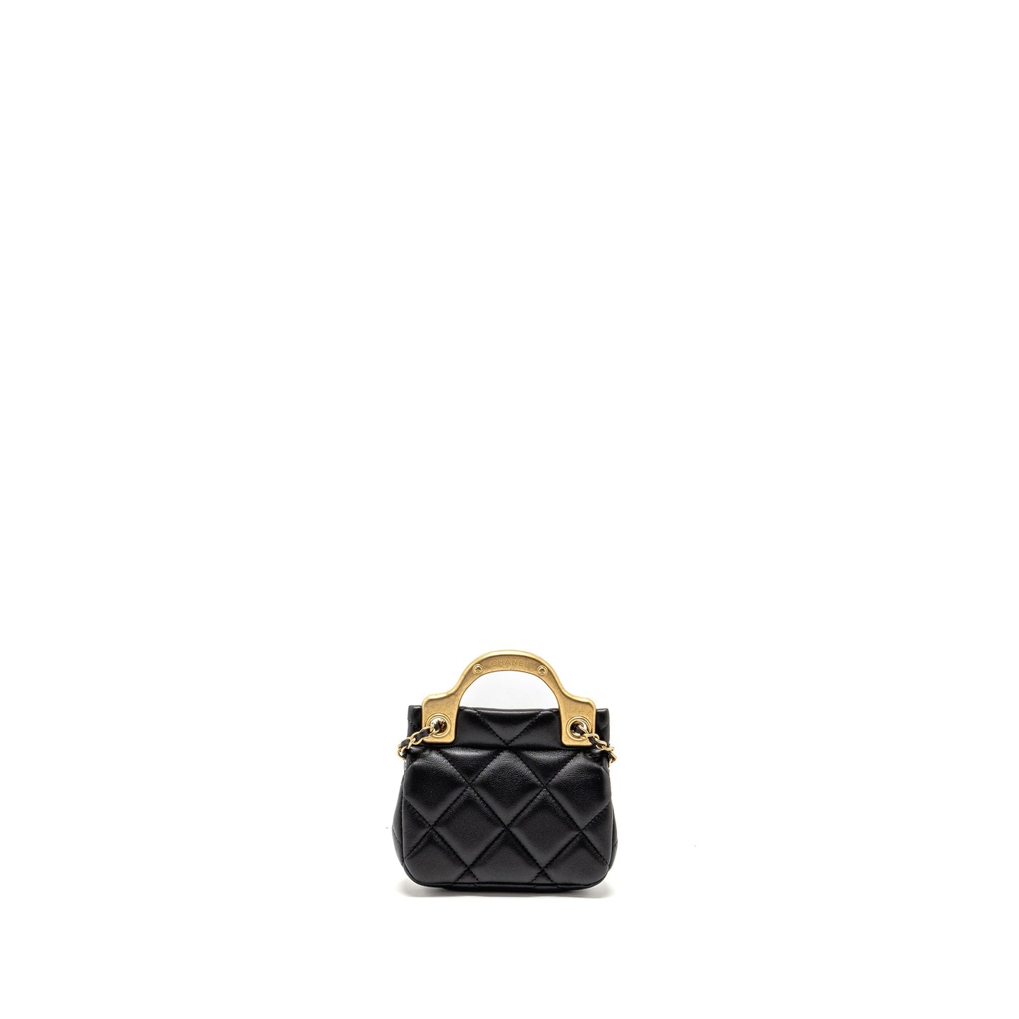 Chanel 21A top handle flap card holder Black Wallet Case