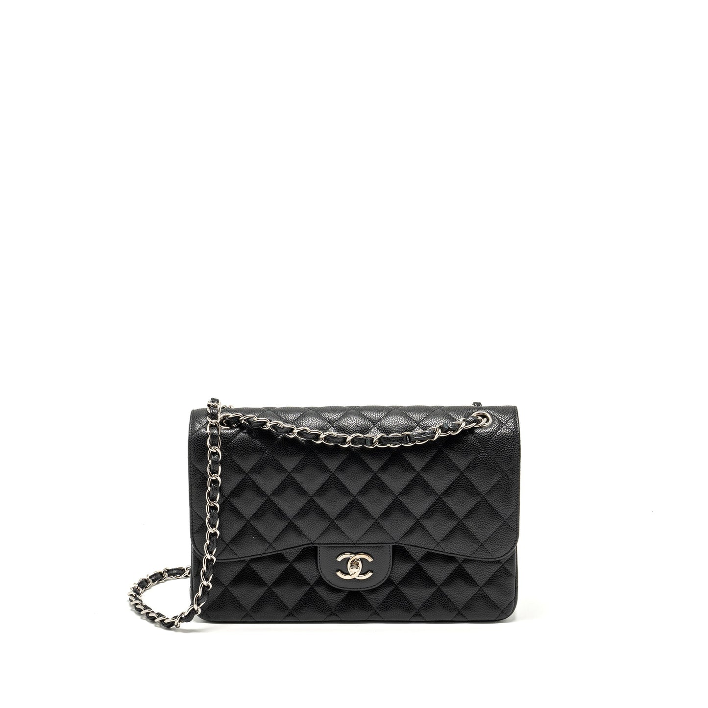 Chanel Jumbo Classic double flap caviar SHW Black Shoulder Bag Shw 4