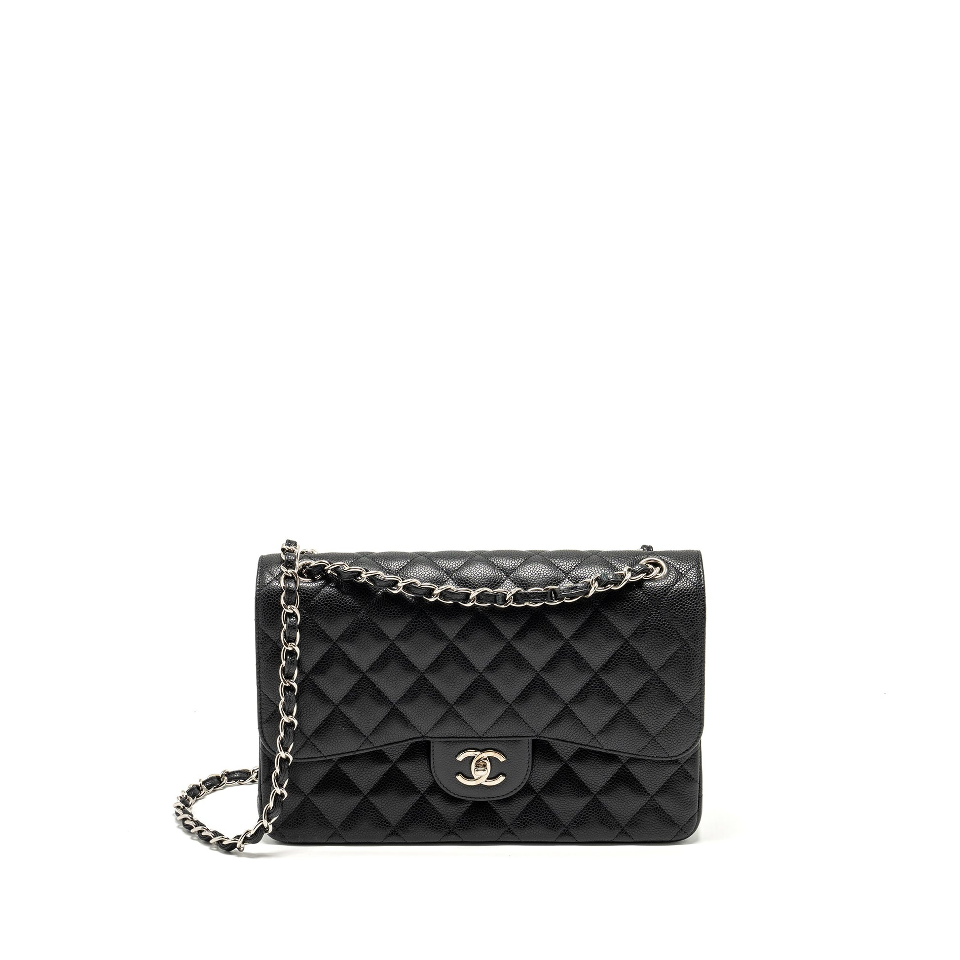 Chanel Jumbo Classic double flap caviar SHW Black Shoulder Bag Shw 4