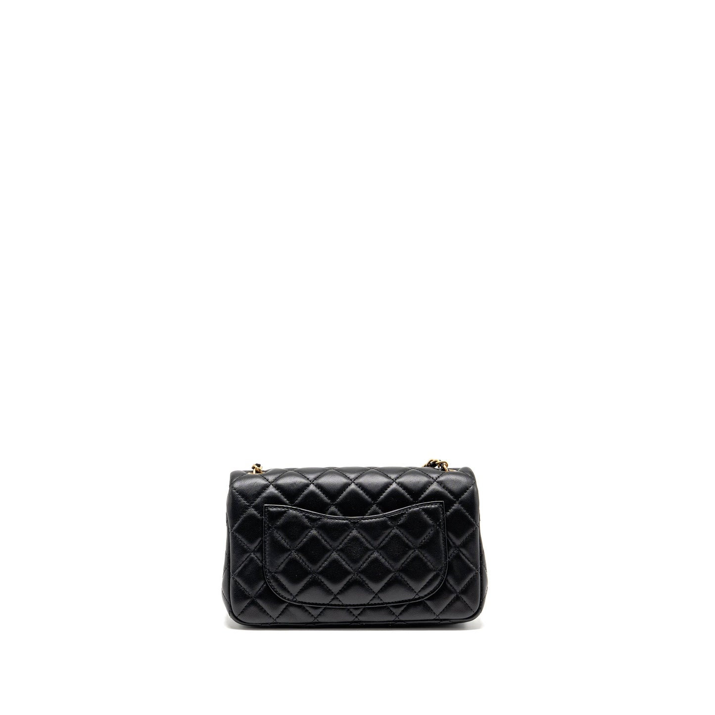 Chanel Pearl Crush Rectangular Flap Lambskin GHW Black Shoulder Bag Microchip 5
