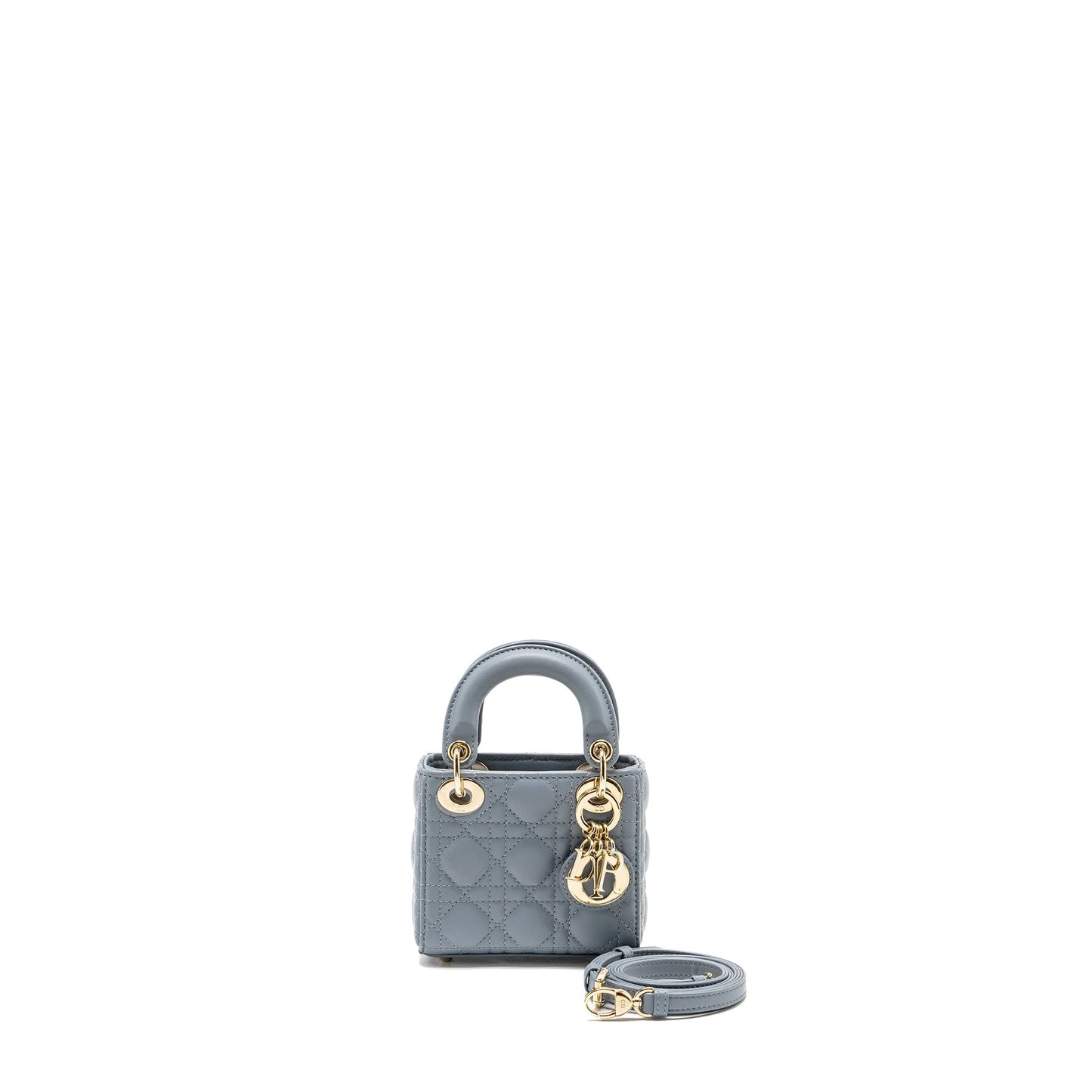 Dior Lady Micro Purse Lambskin Cloud Handbag Blue Travel Bag