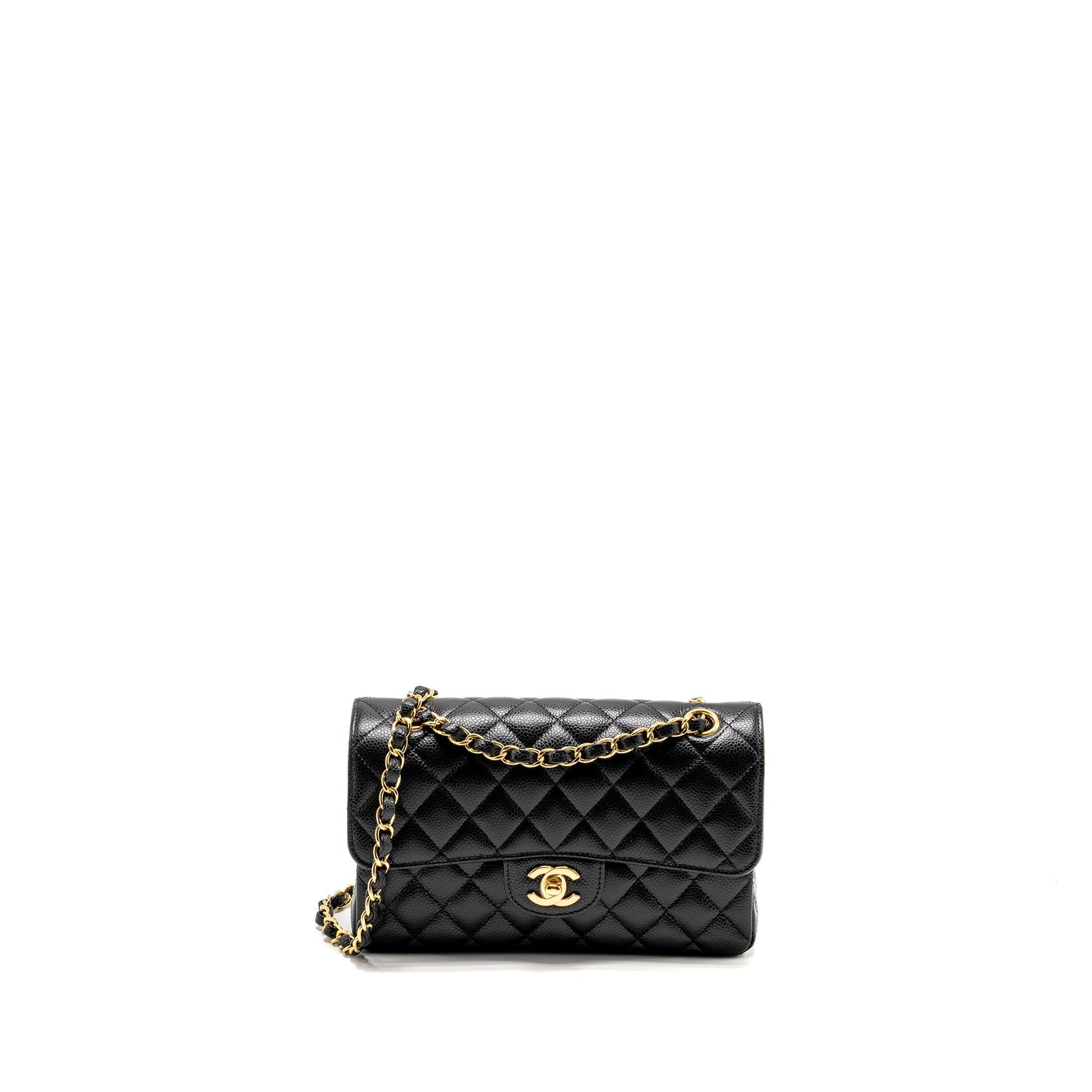 Chanel Classic Double Flap Caviar GHW Black Small Shoulder Bag Caviar Ghw