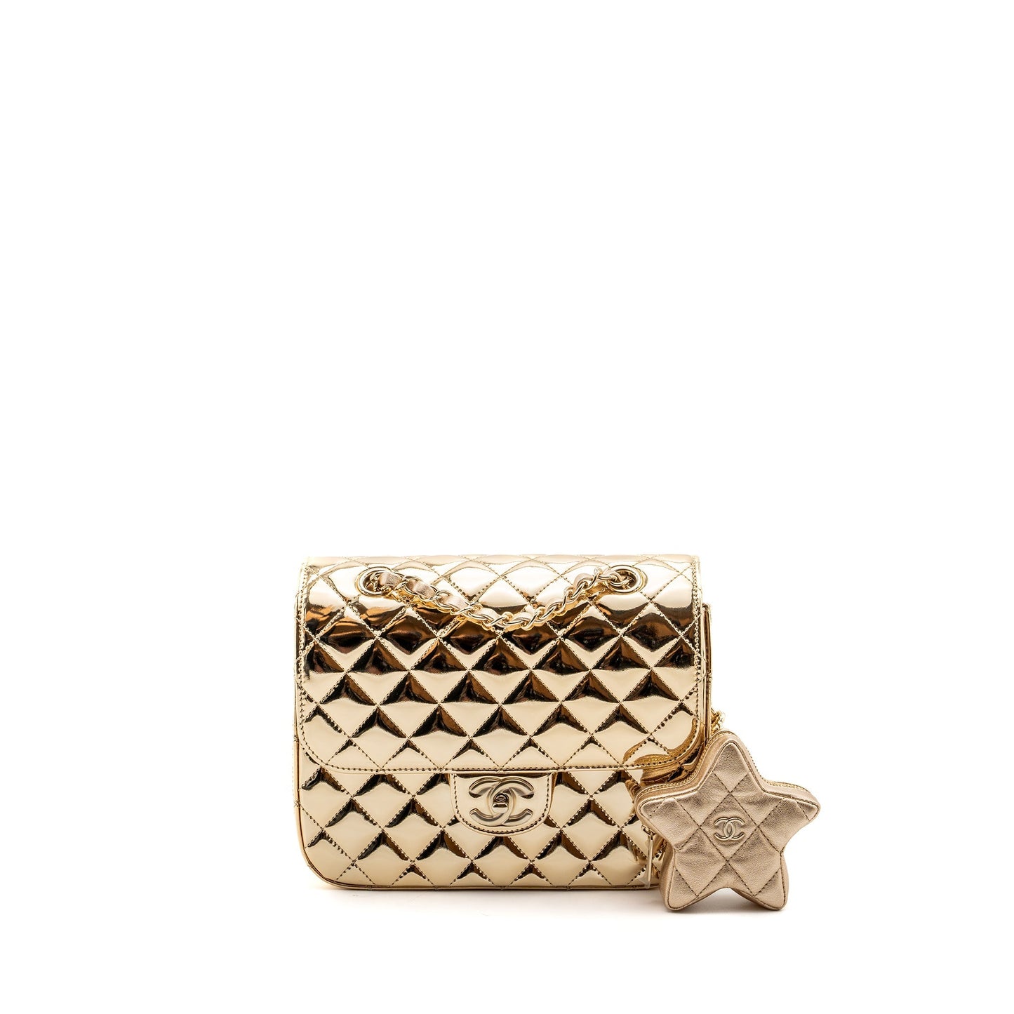 Chanel 24C backpack tar patent LGHW microchip Gold Leather