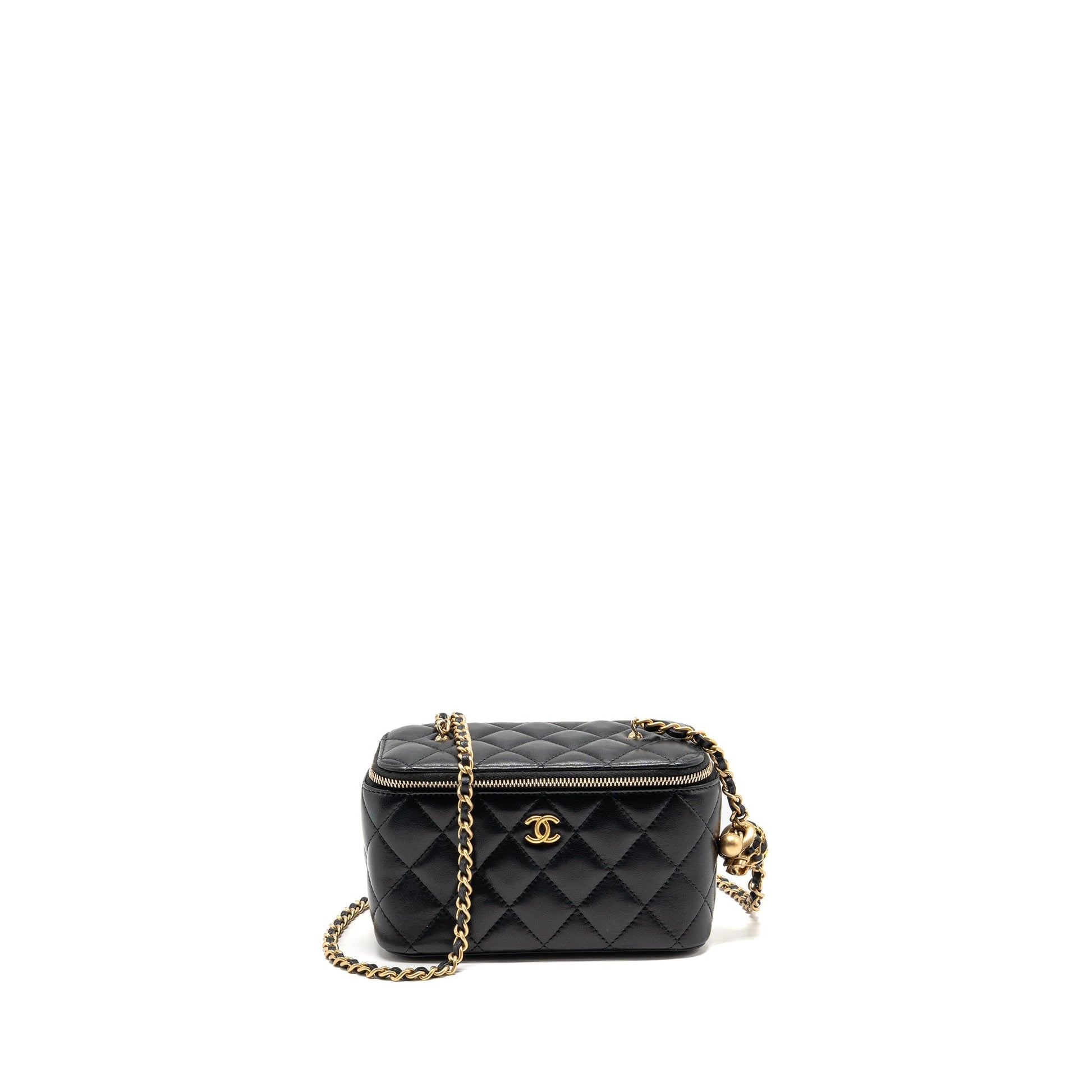 Chanel pearl crush long vanity lambskin GHW Black Handbag 8