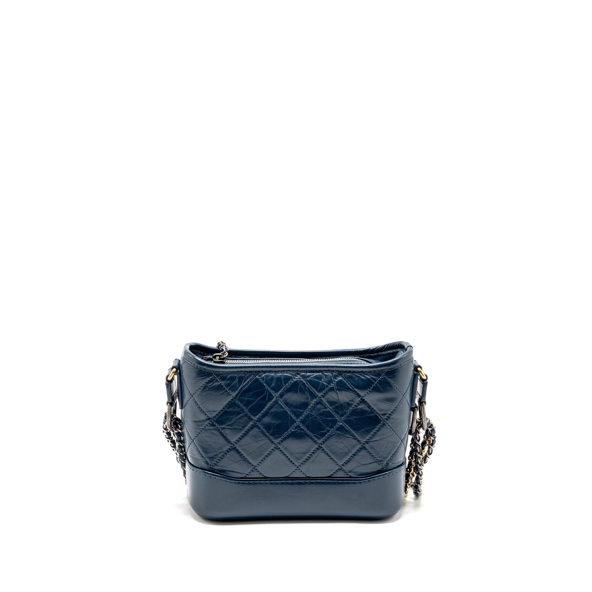 Chanel Gabrielle Hobo Aged Calfskin Multicoloured Hardware Blue Small Shoulder Bag