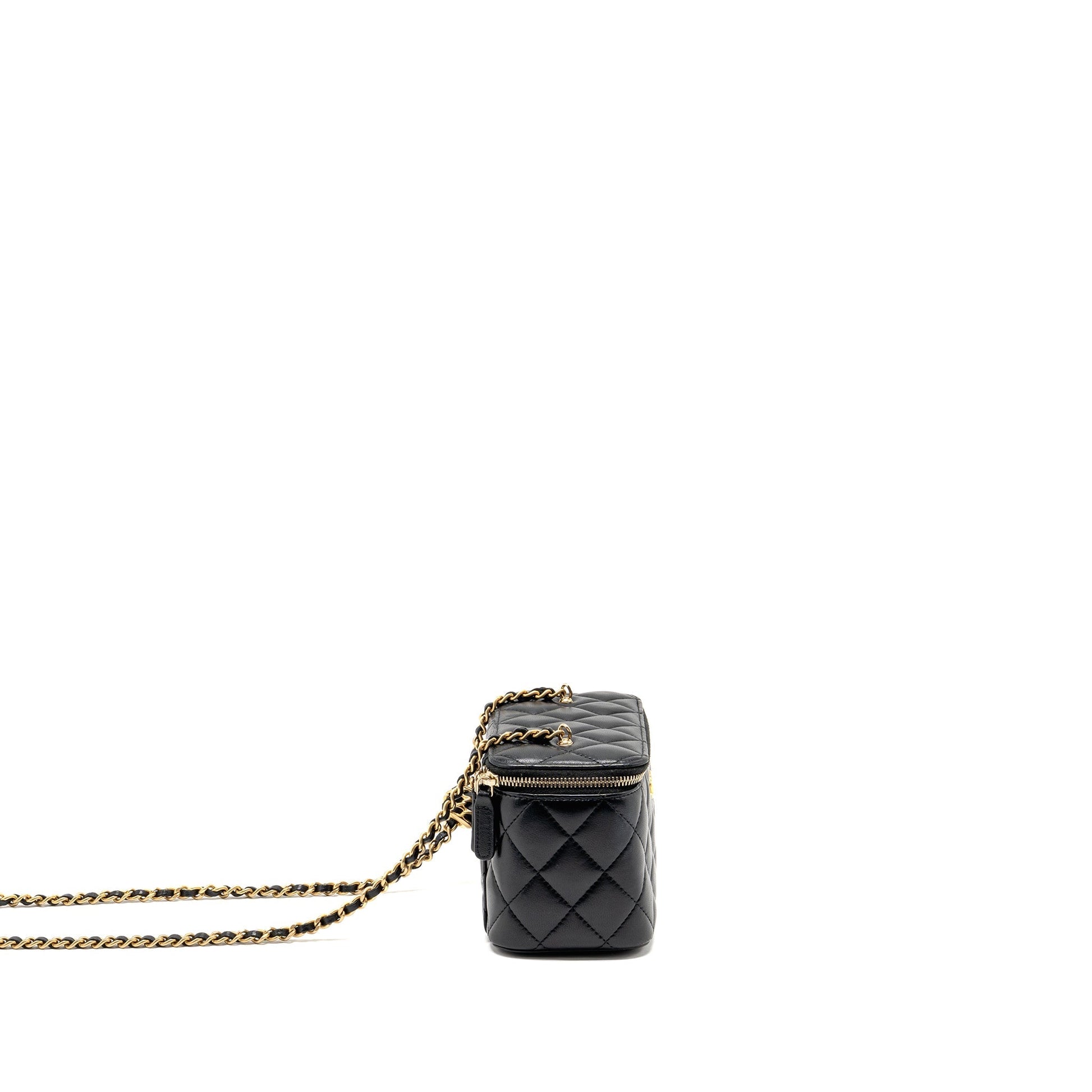 Chanel pearl crush long vanity lambskin GHW Black Handbag 8