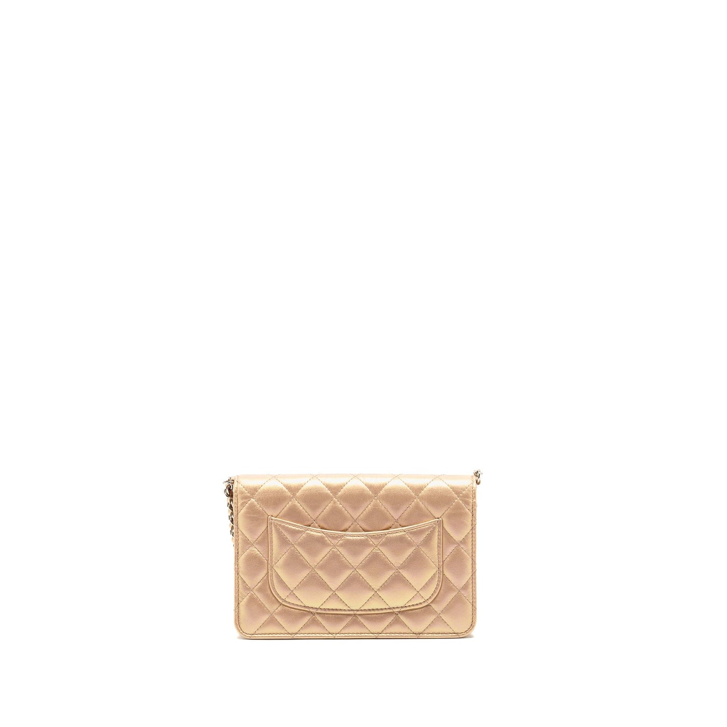 Chanel Classic on Lambskin Iridescent SHW Microchip Pink Wallet Case