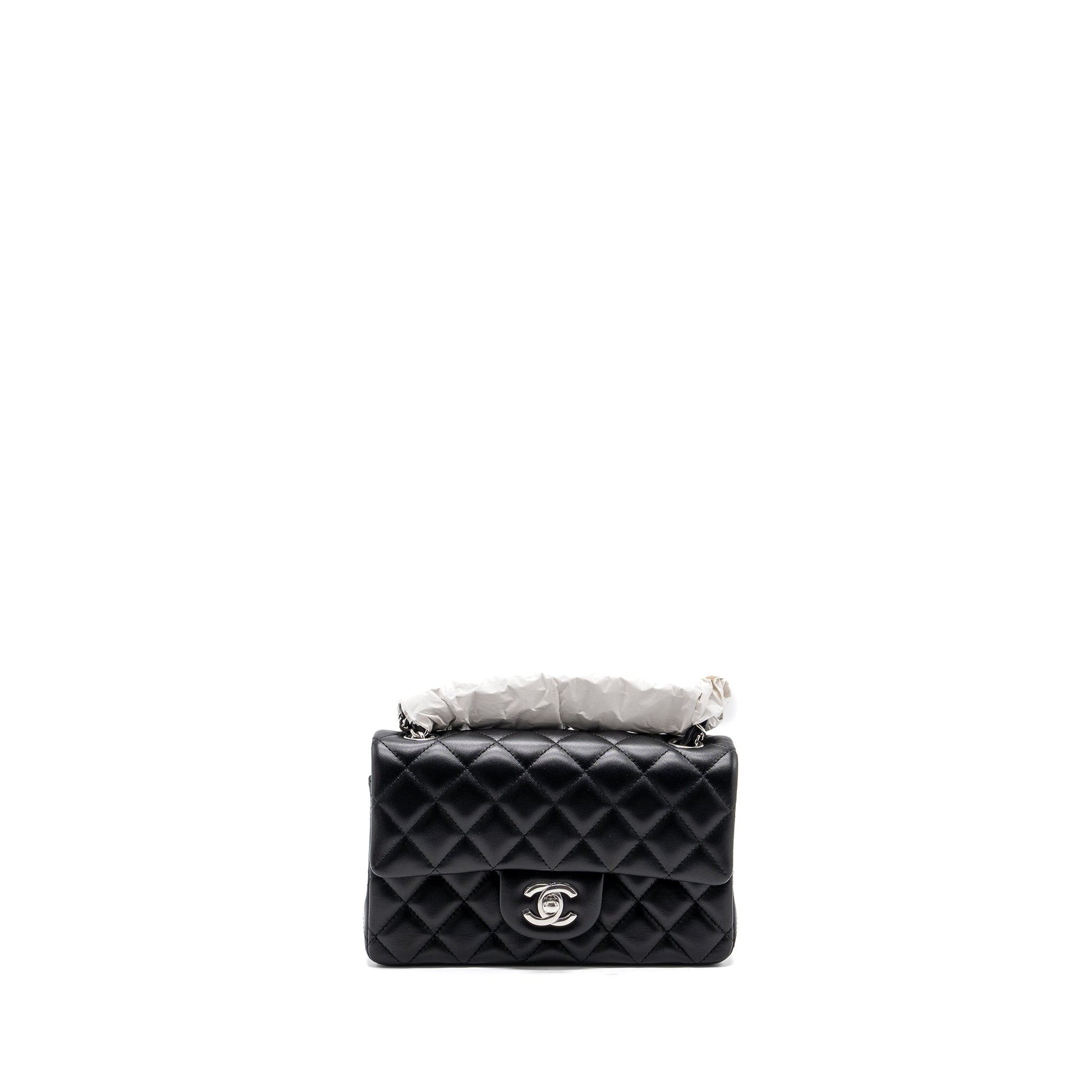 Chanel rectangular flap lambskin HW microchip Black Shoulder Bag