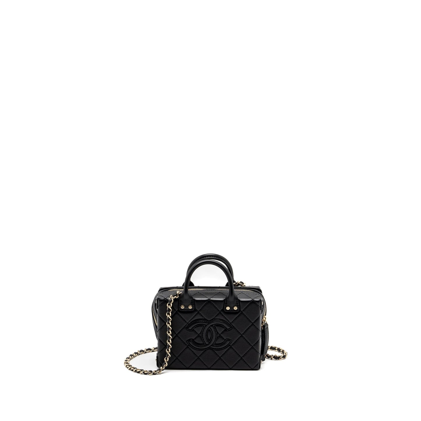 Chanel 22B Vanity Calfskin GHW Microchip Black Small Handbag