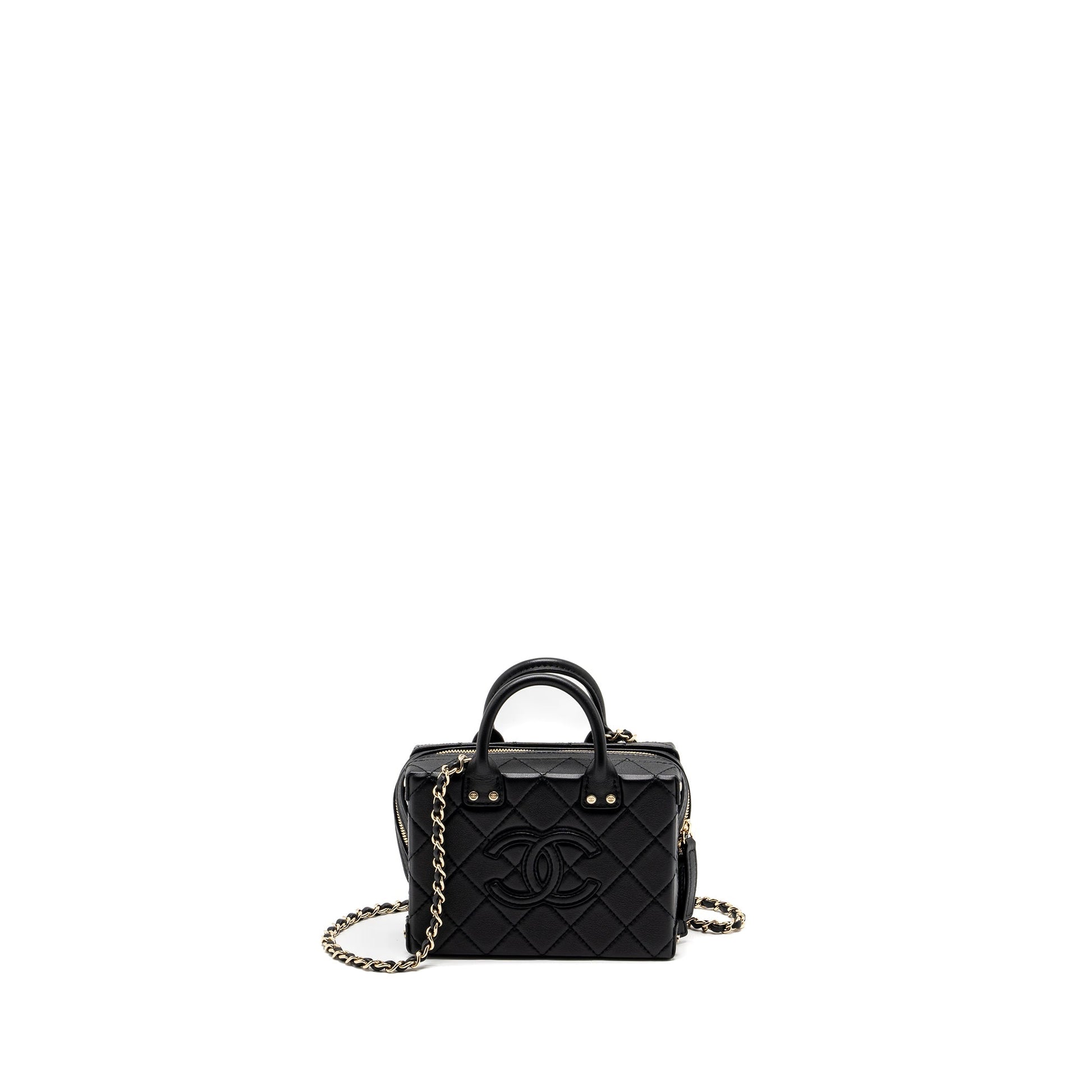 Chanel 22B Vanity Calfskin GHW Microchip Black Small Handbag