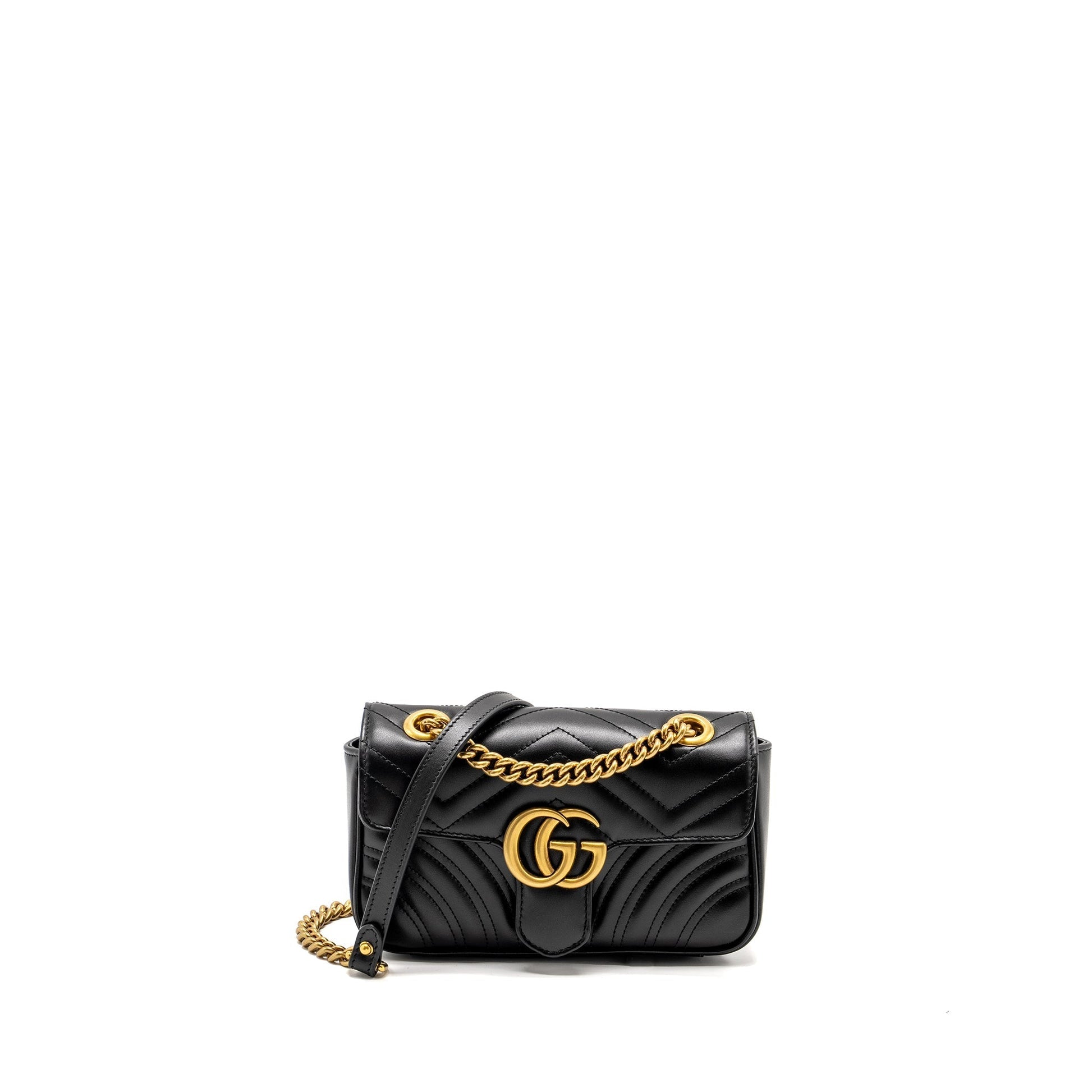 Gucci Marmont Shoulder Bag Calfskin Black Mini