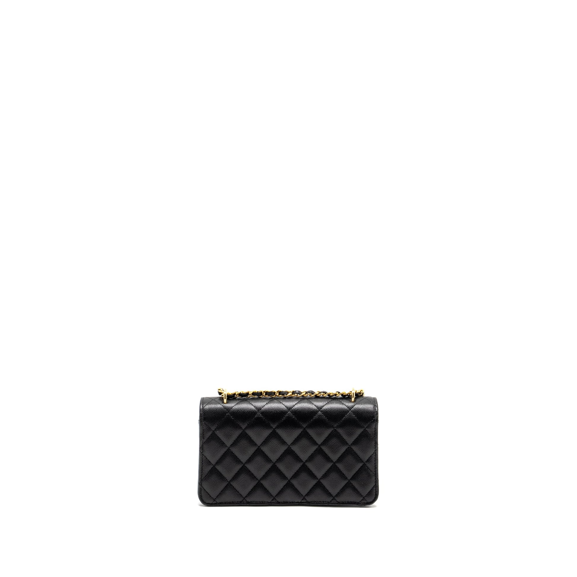 Chanel 23s On Charm Caviar GHW Microchip Black Key Chain Ghwmicrochip 1