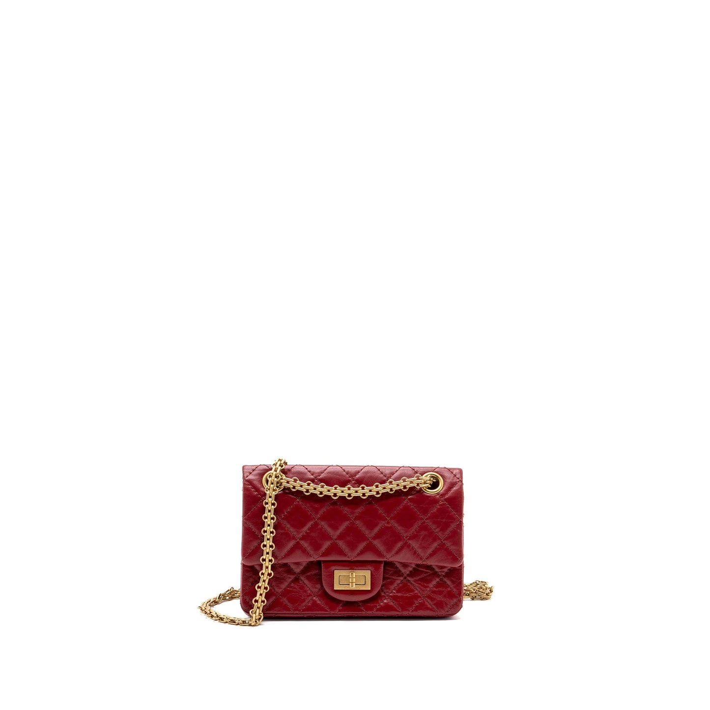 Chanel 2.55 reissue flap aged calfskin GHW Red Shoulder Bag