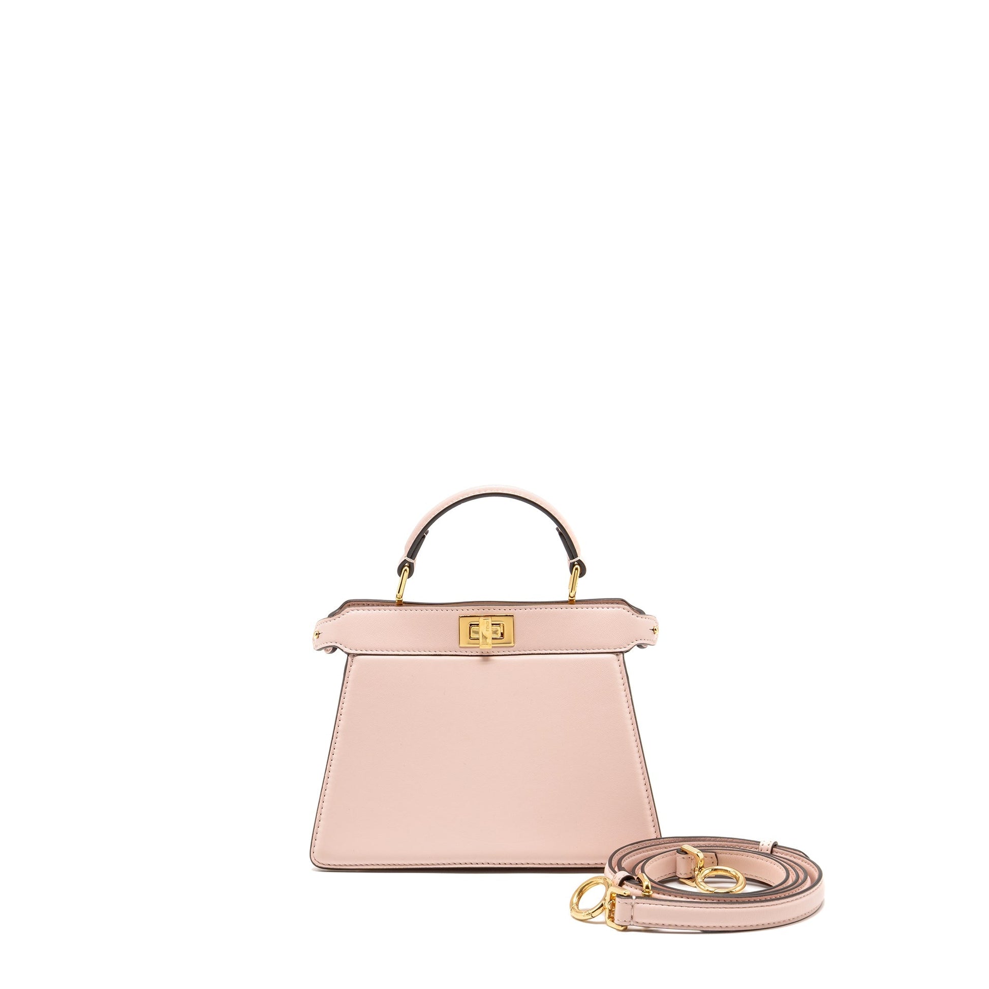 Fendi Peekaboo Iseeu Petite Purse Calfskin Pale Pink Mini Travel Bag