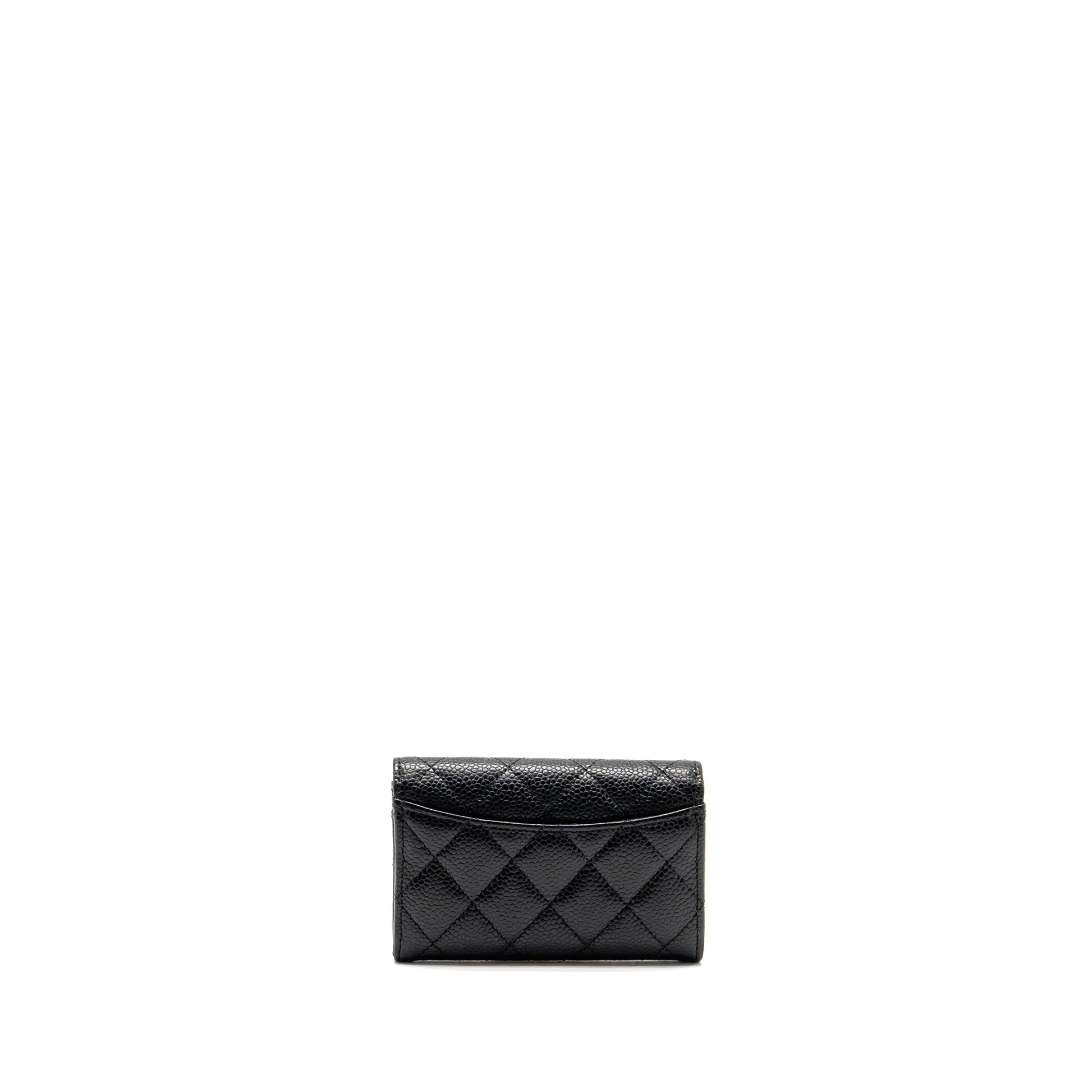 Chanel Classic Flap card holder caviar GHW Black Wallet Case Microchip 15