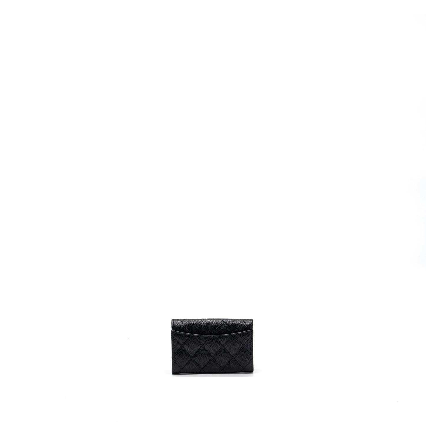 Chanel Classic Flap Card Holder Caviar GHW Black Wallet Case Microchip 5