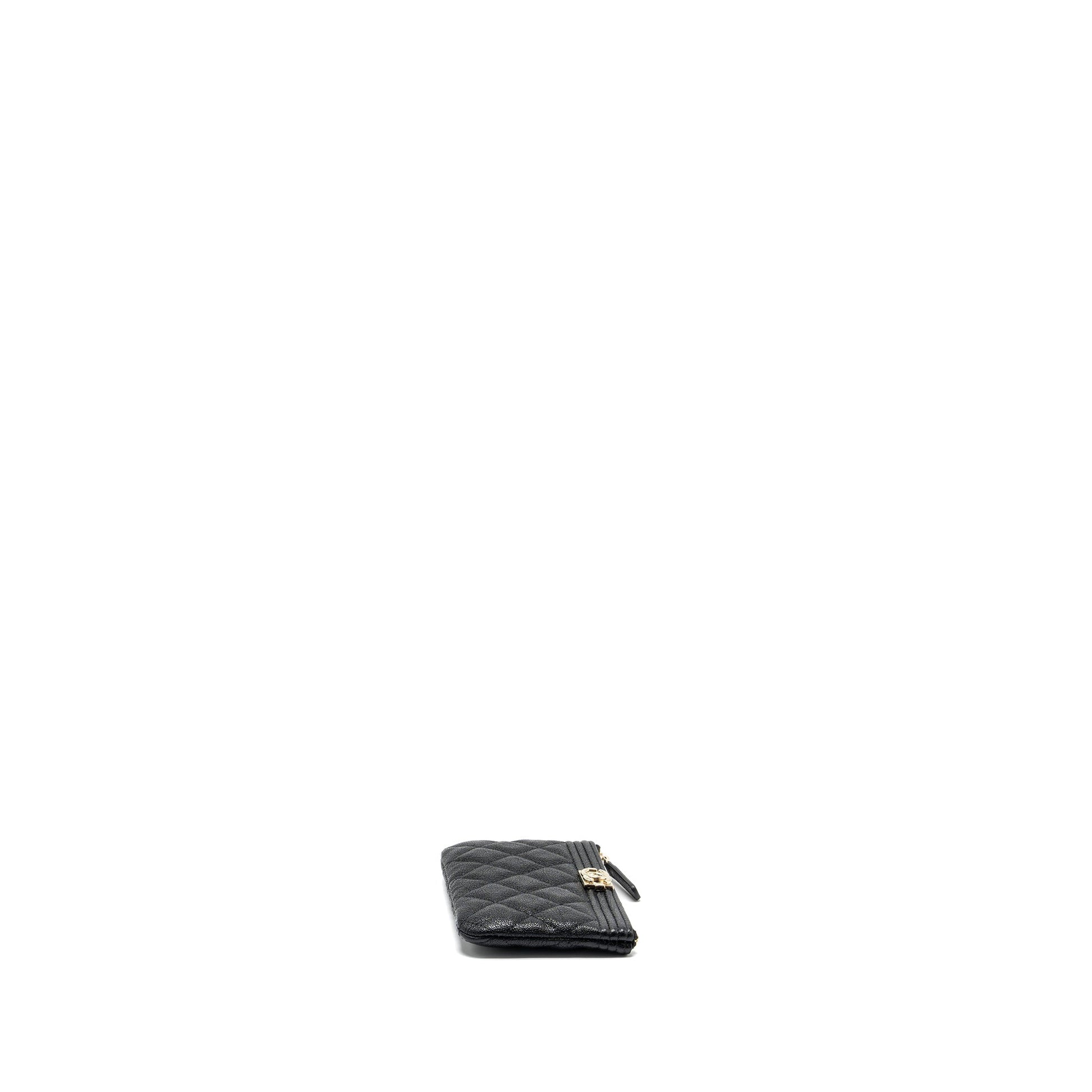 Chanel Boy Zip Shiny Grained Calfskin GHW Black Small Handbag