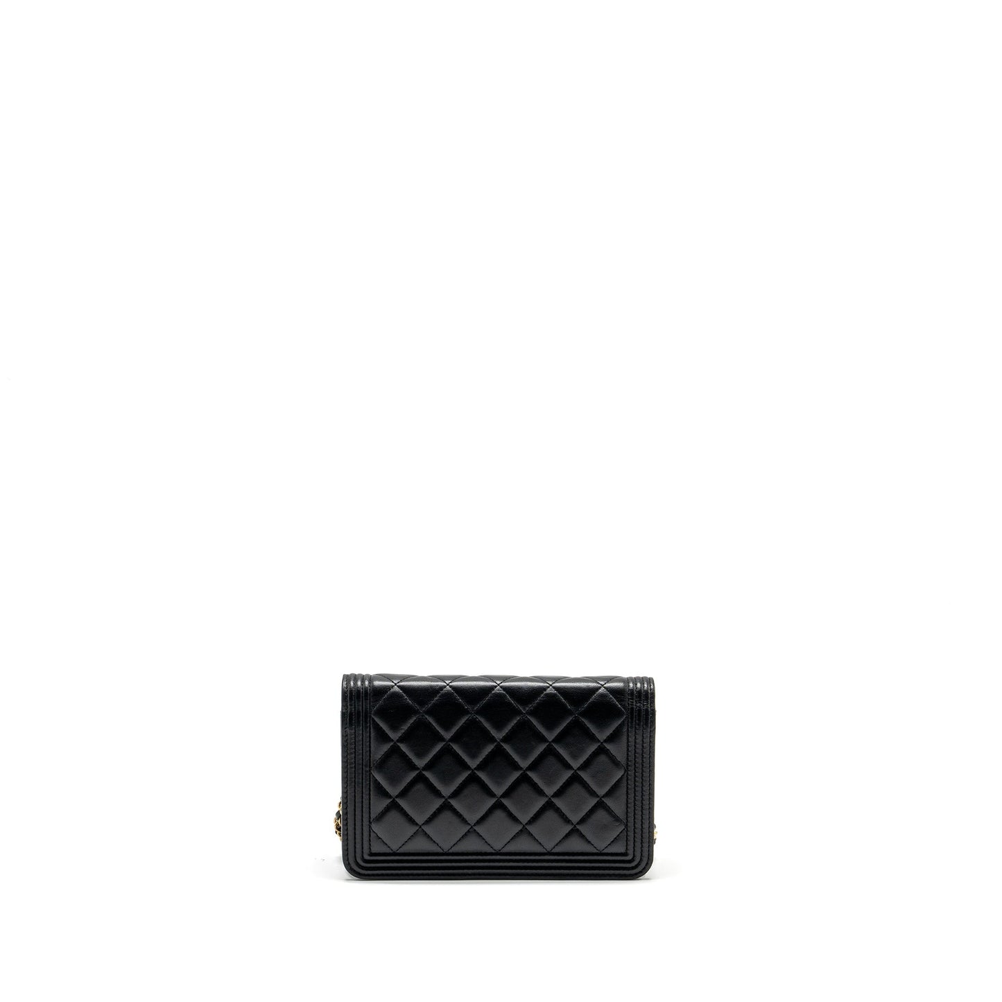 Chanel Boy on lambskin GHW Black Wallet Case