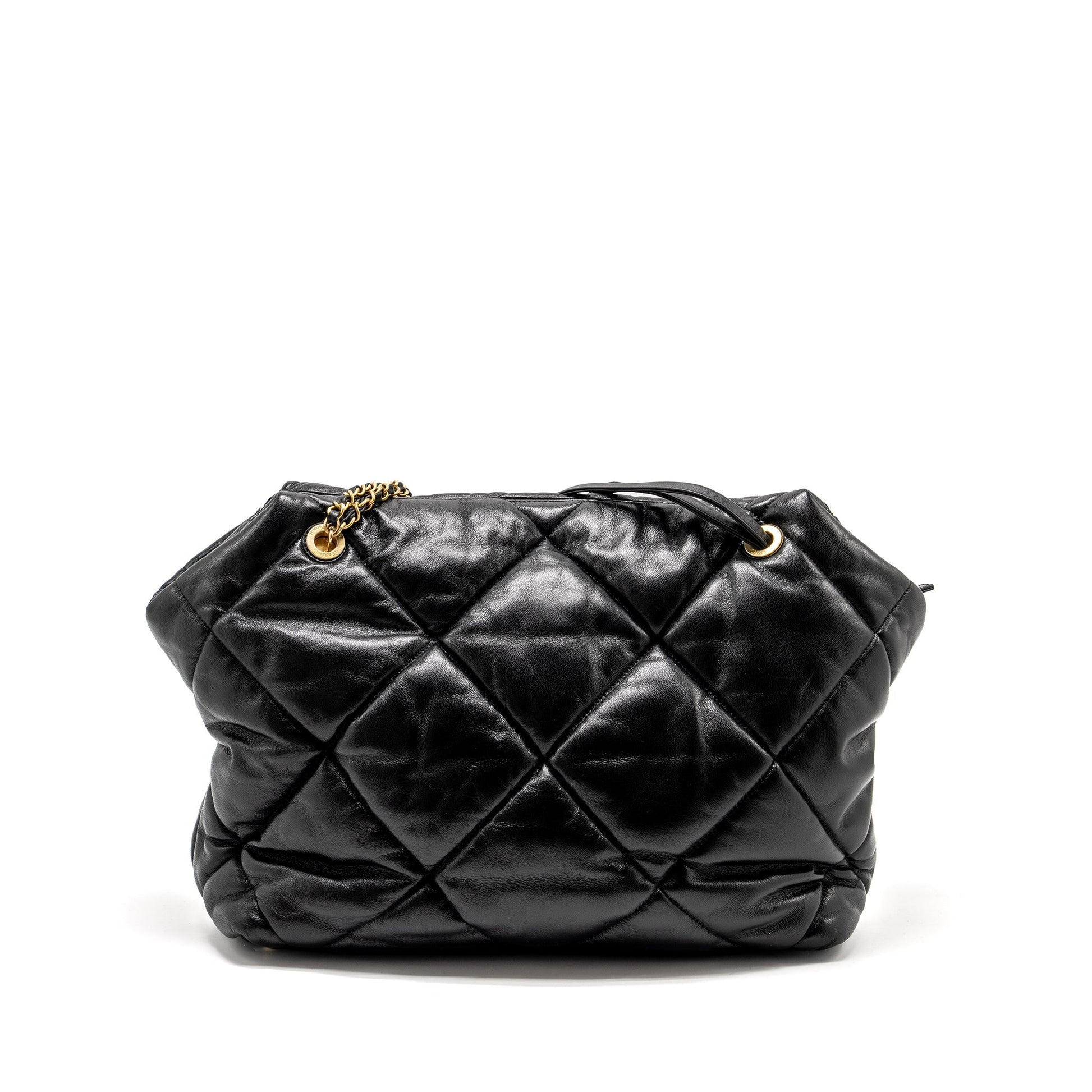 Chanel New York Bowling Quilted Lambskin GHW Black Handbag
