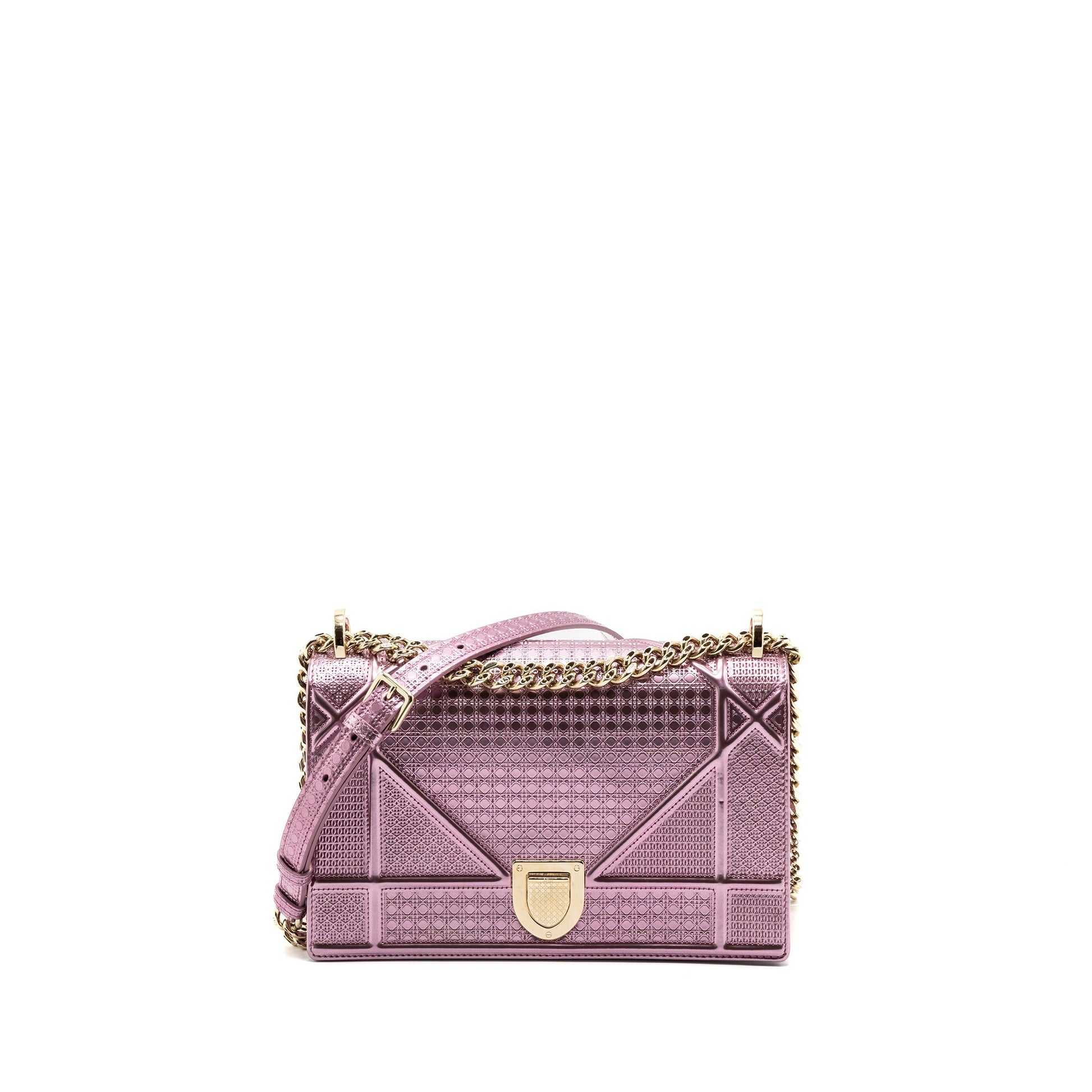 Dior ama Purse Metallic Handbag Pink Travel Bag