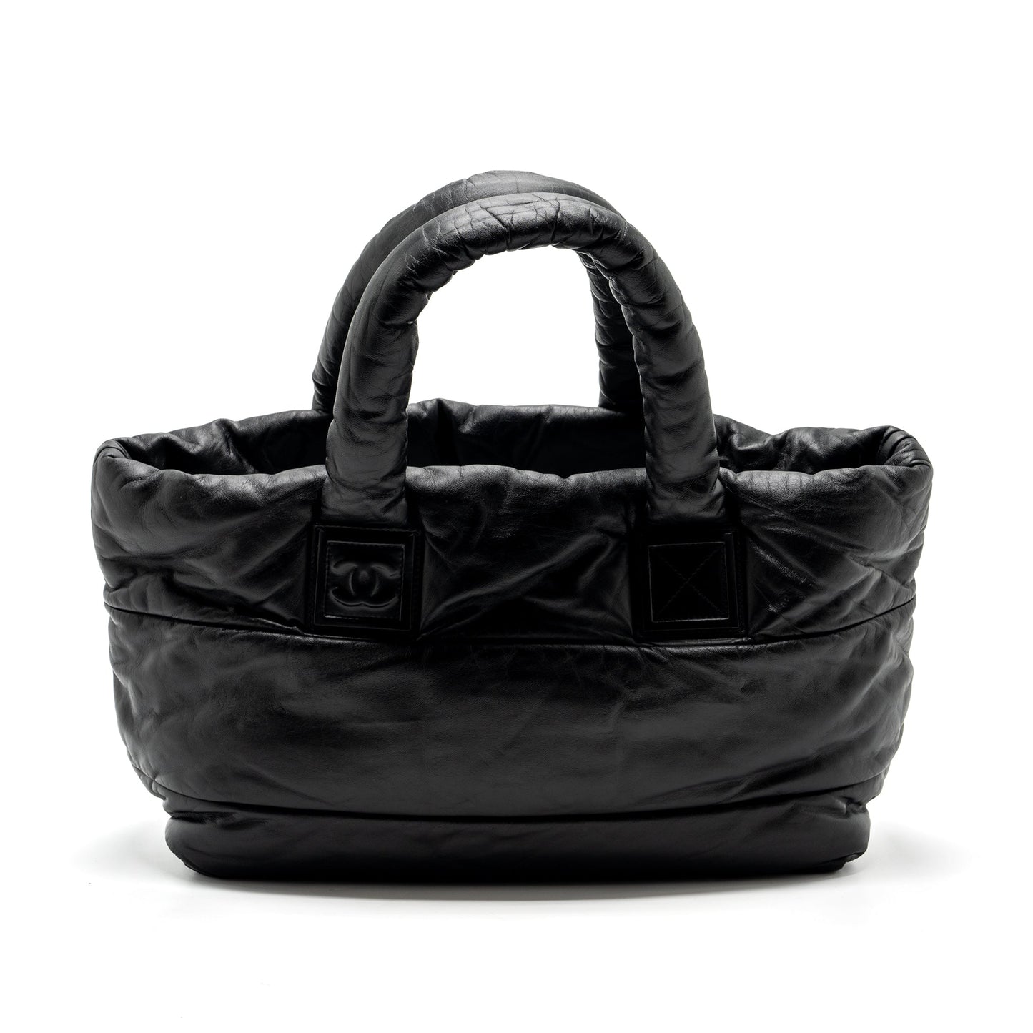Chanel Puffy Down lambskin SHW Black Tote Bag