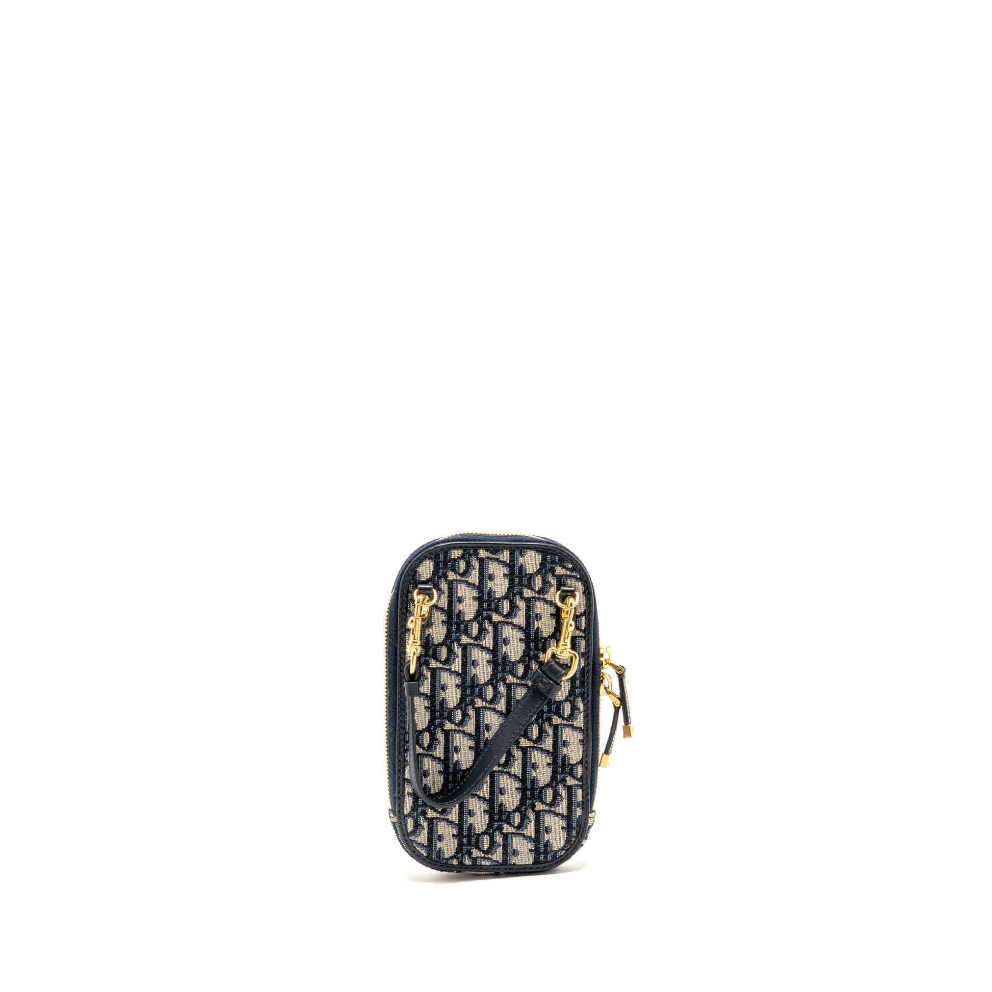 Dior Montaigne Phone Pouch Oblique Jacquard Navy Handbag Canvas Travel Bag