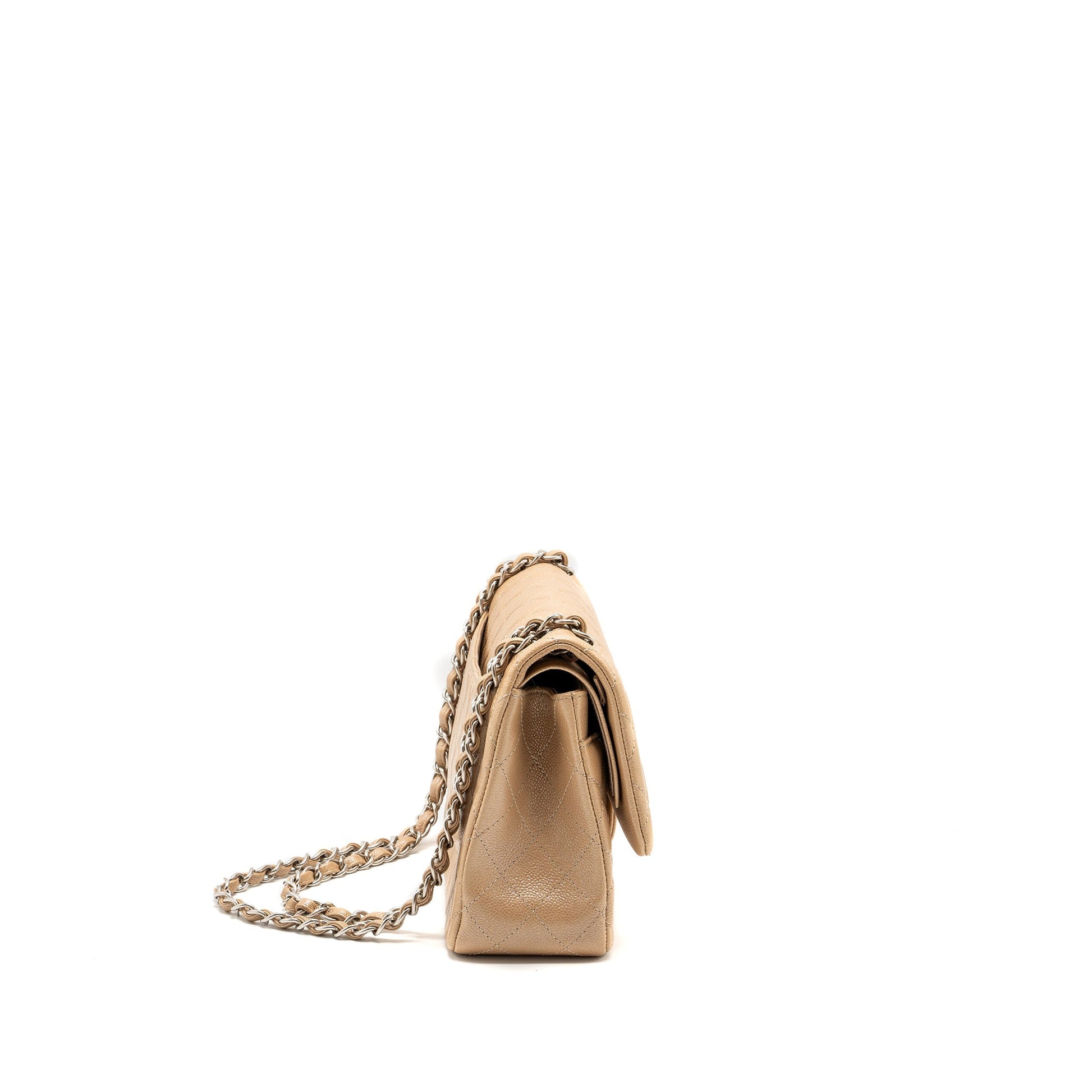 Chanel classic jumbo double flap caviar iridescent Pink Beige Shoulder Bag