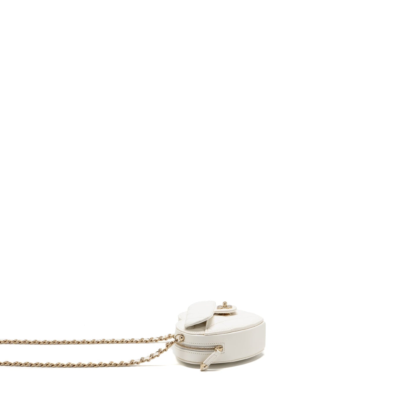 Chanel Heart Lambskin LGHW White Small Handbag Lghw 2