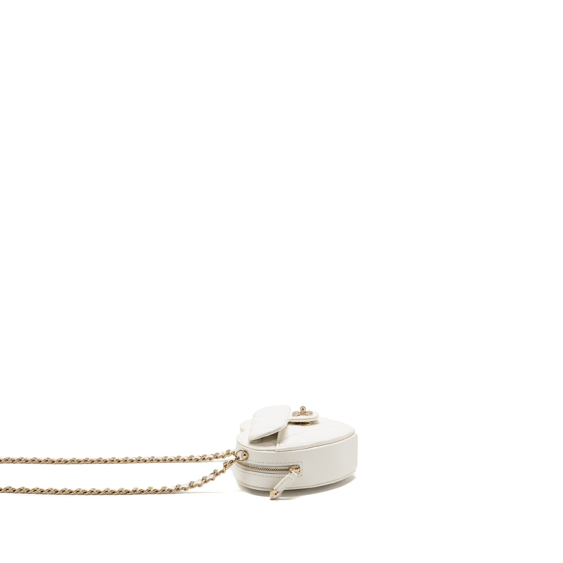 Chanel Heart Lambskin LGHW White Small Handbag Lghw 2