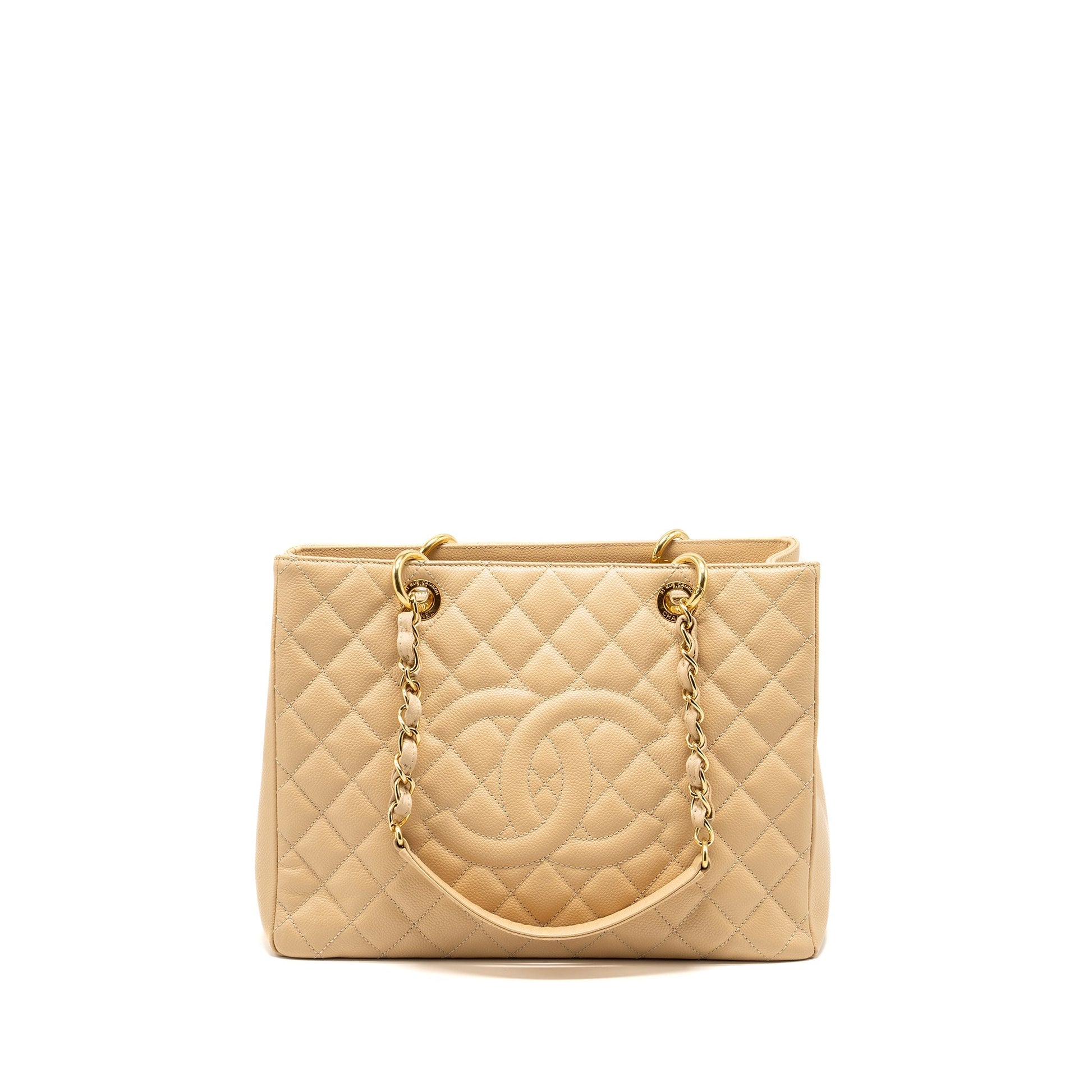 Chanel Grand Shopping Caviar GHW Beige Tote Bag Beige Ghw
