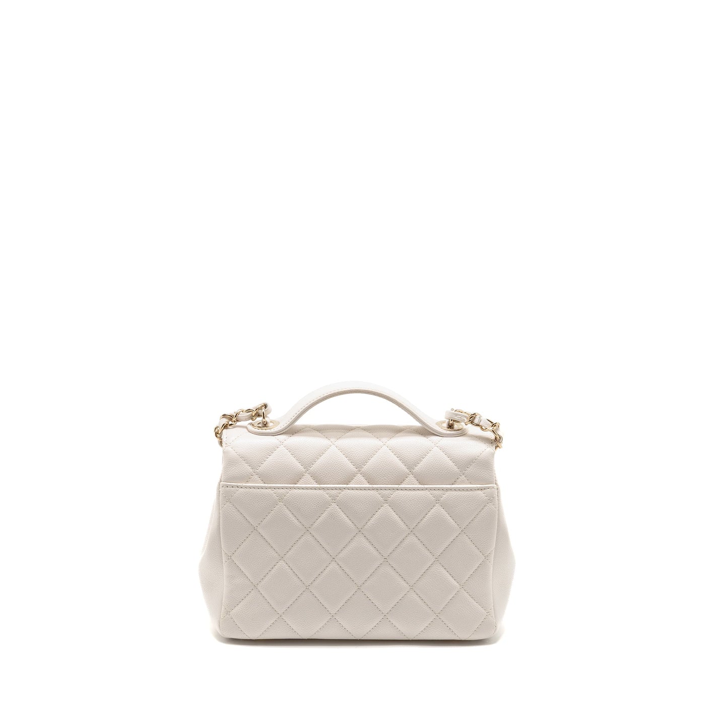 Chanel Business Affinity Caviar LGHW White Handbag