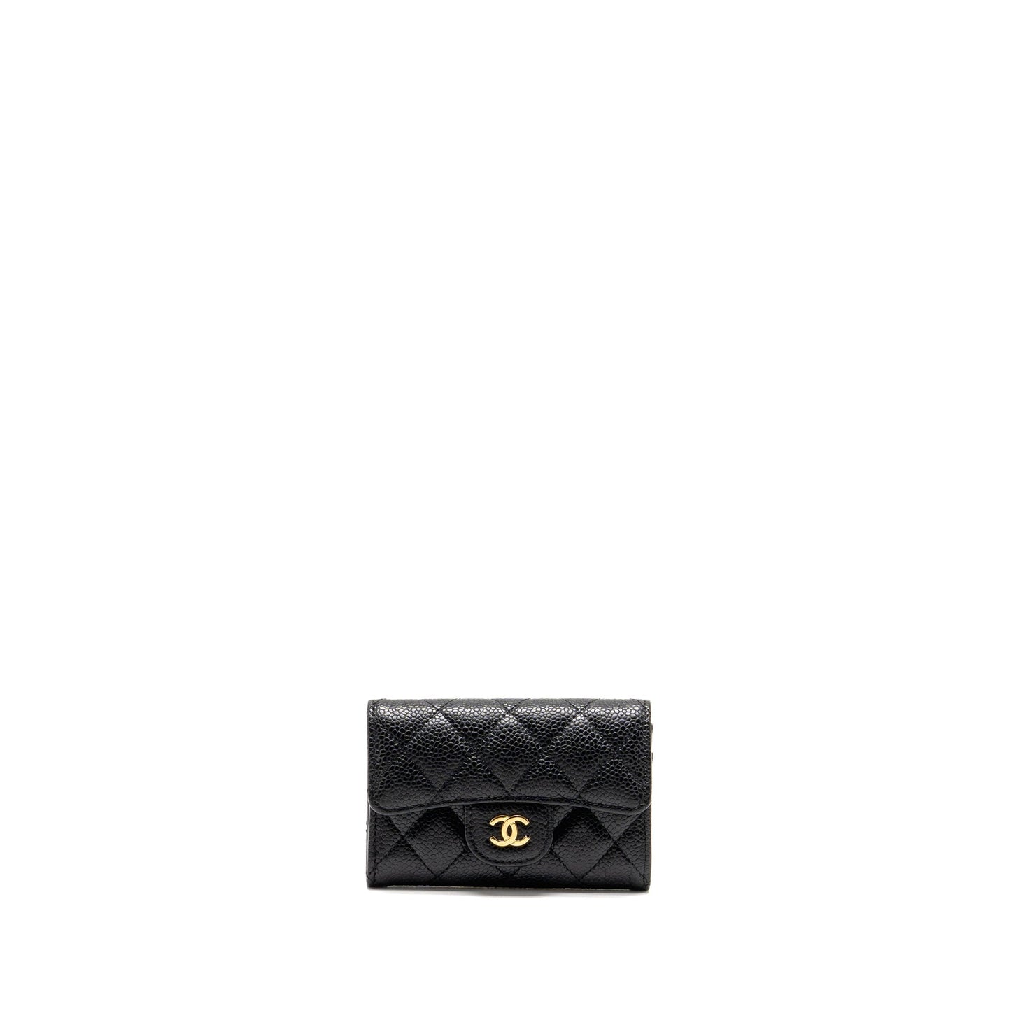 Chanel Classic Flap card holder caviar GHW Black Wallet Case Microchip 15