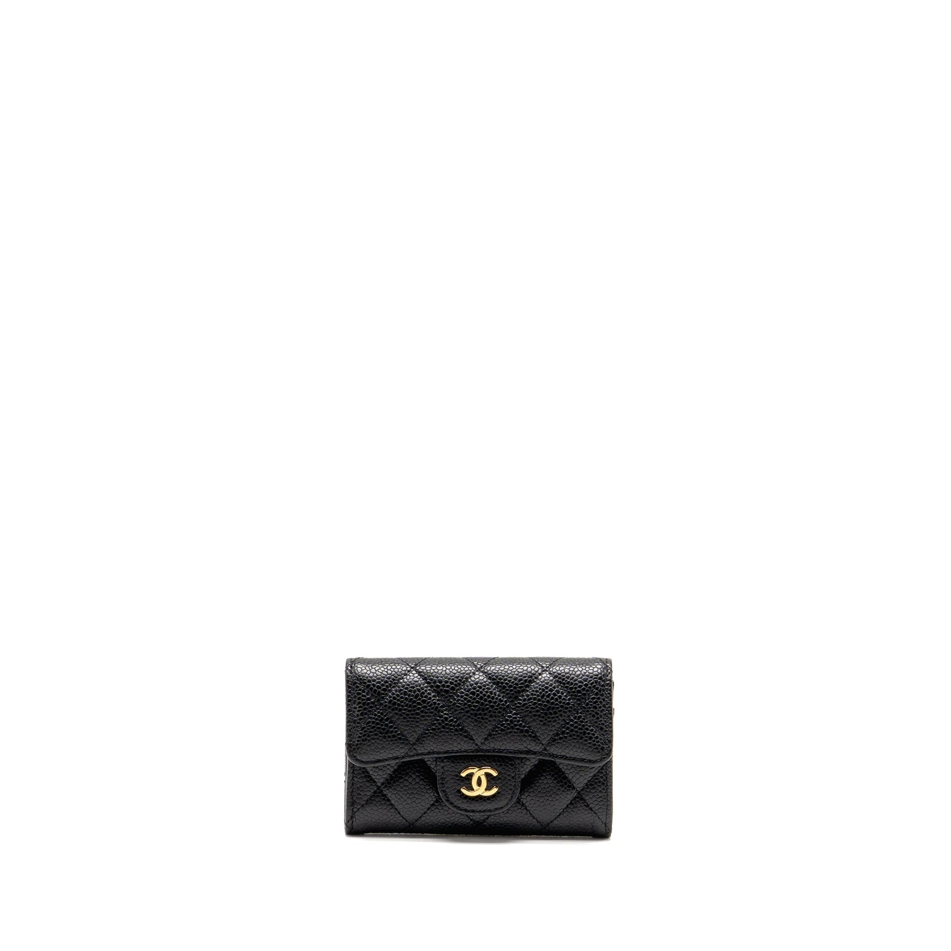 Chanel Classic Flap card holder caviar GHW Black Wallet Case Microchip 15
