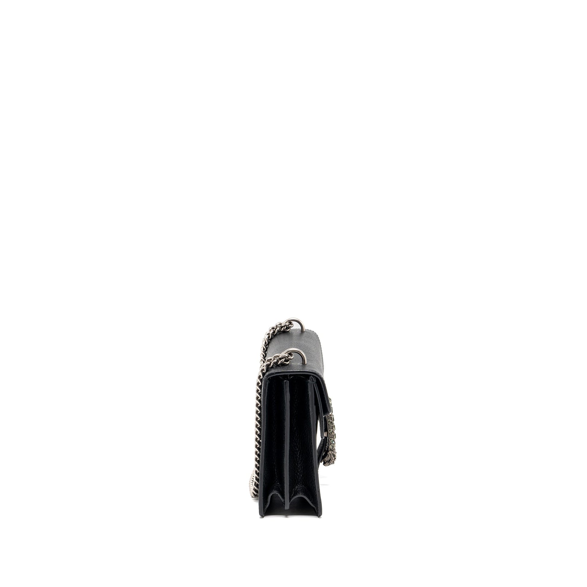 Gucci Dionysus Shoulder Bag Calfskin Ruthenium Hardware Black