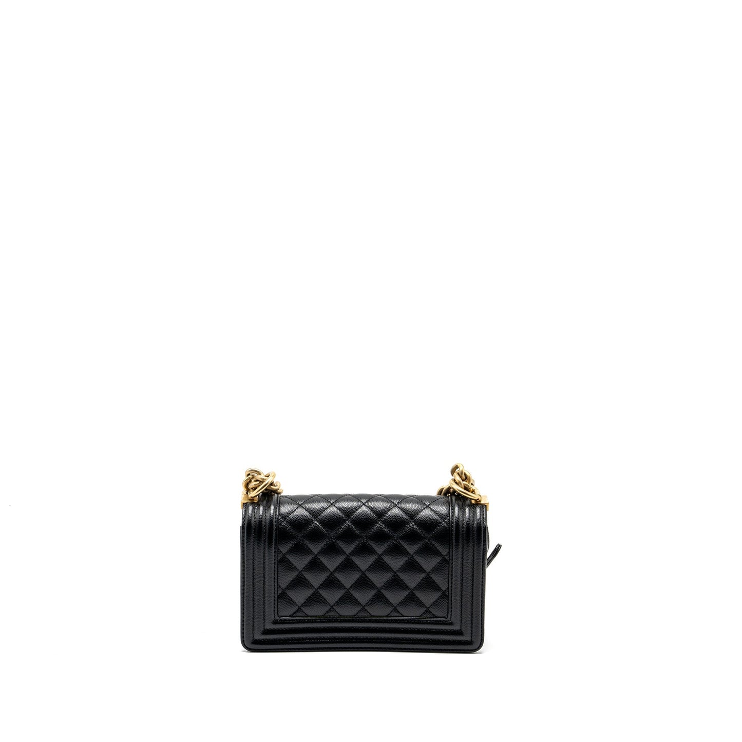 Chanel boy caviar GHW Microchip Black Small Handbag Ghw Microchip