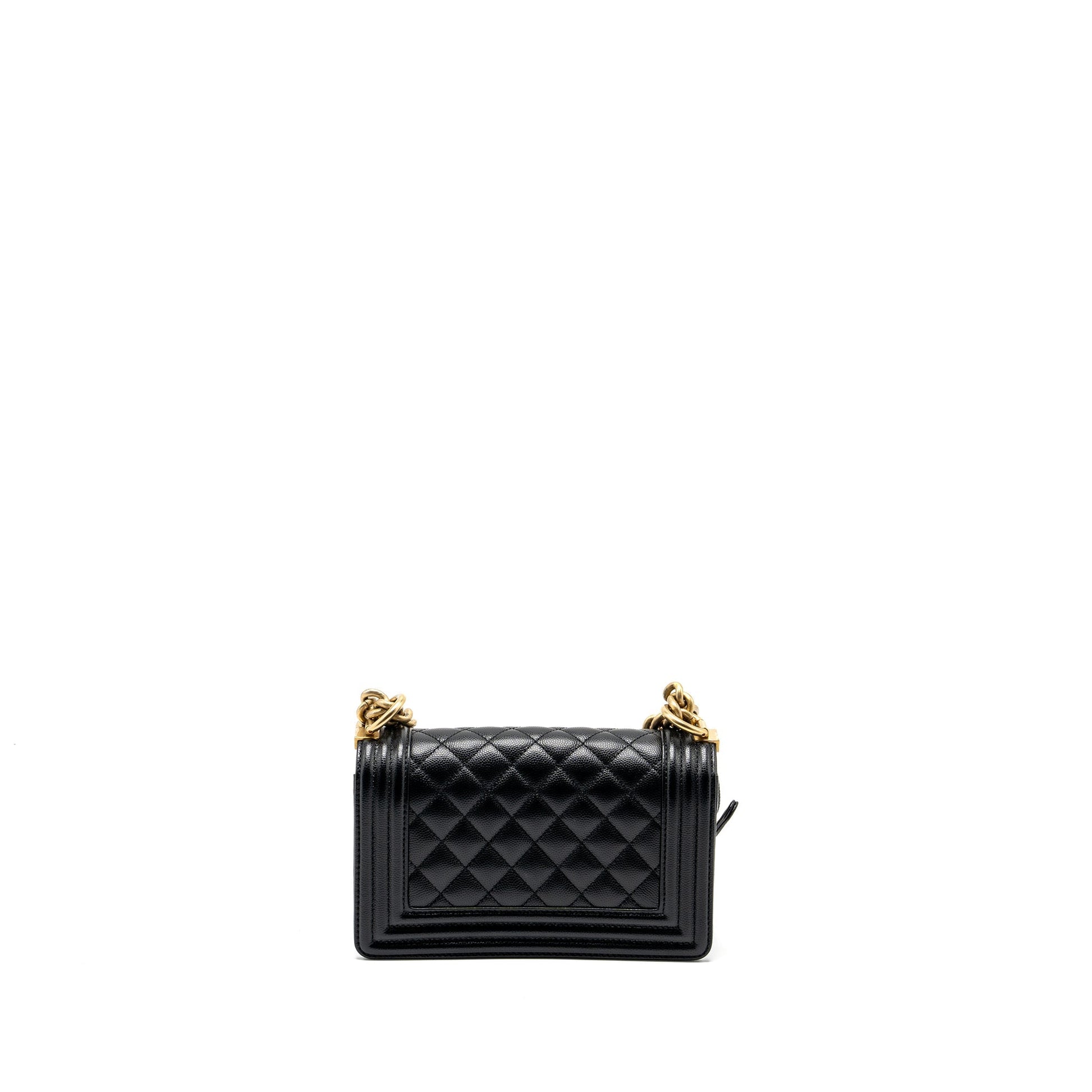 Chanel boy caviar GHW Microchip Black Small Handbag Ghw Microchip