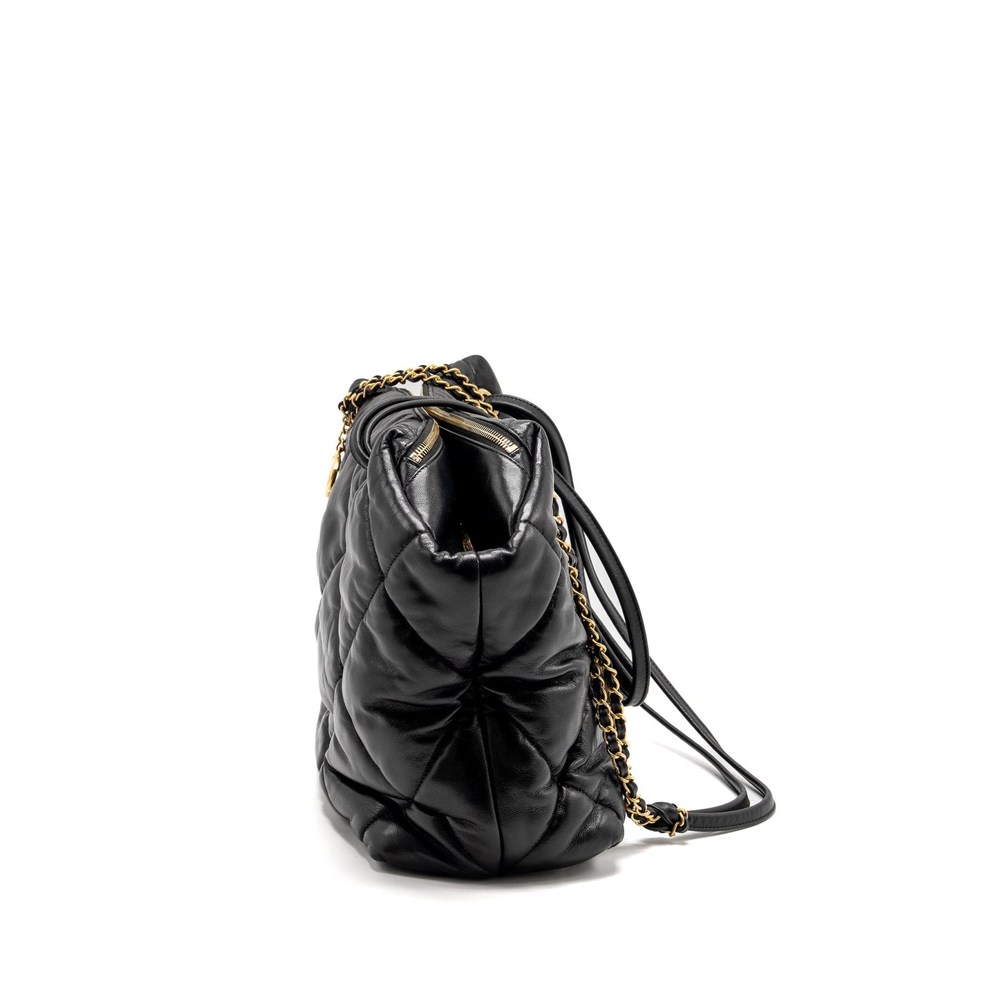 Chanel New York Bowling Quilted Lambskin GHW Black Handbag
