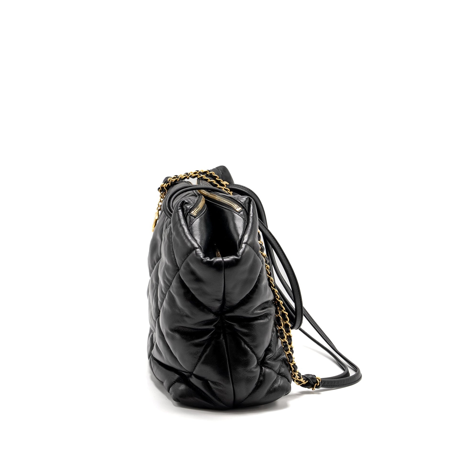 Chanel New York Bowling Quilted Lambskin GHW Black Handbag