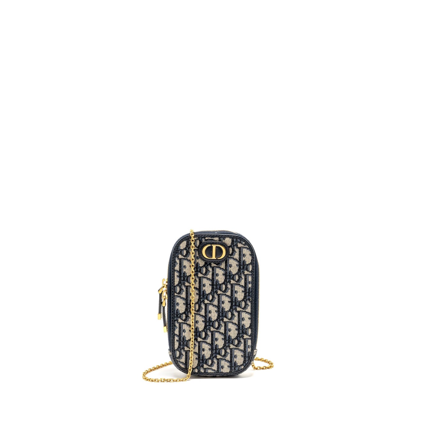Dior Montaigne Phone Pouch Oblique Jacquard Navy Handbag Canvas Travel Bag