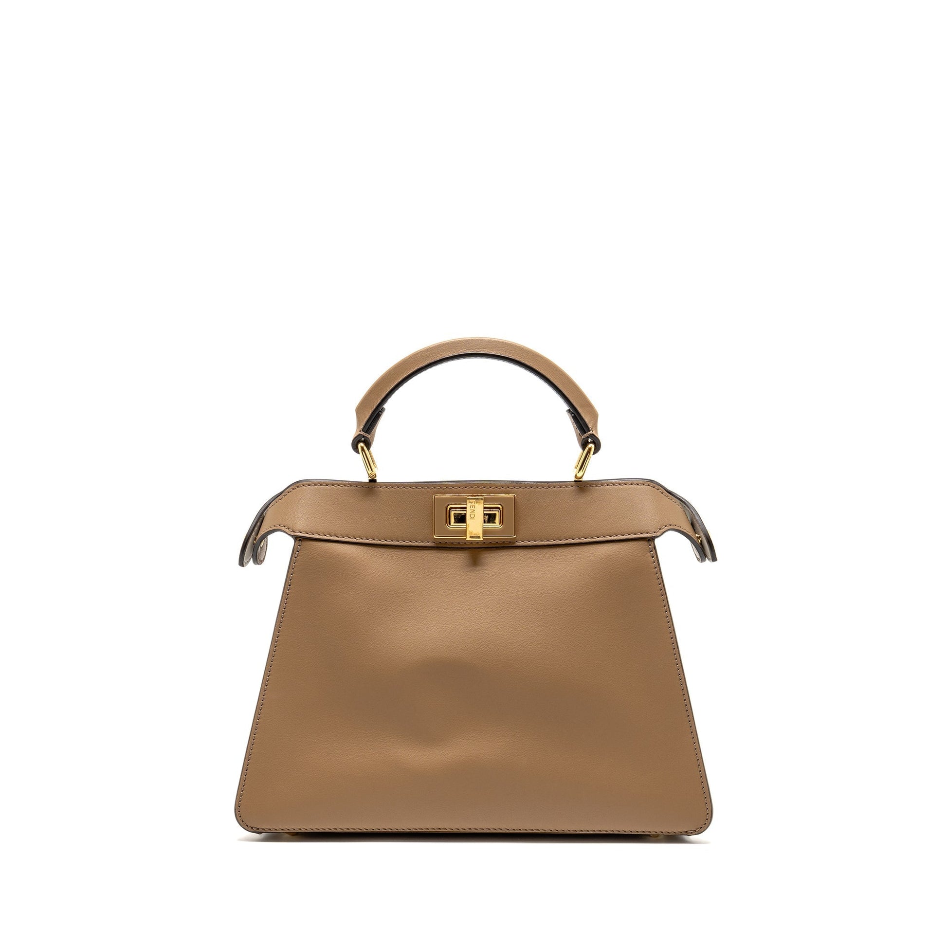 Fendi Peekaboo Iseeu Purse Napa Leather White Beige Travel Bag
