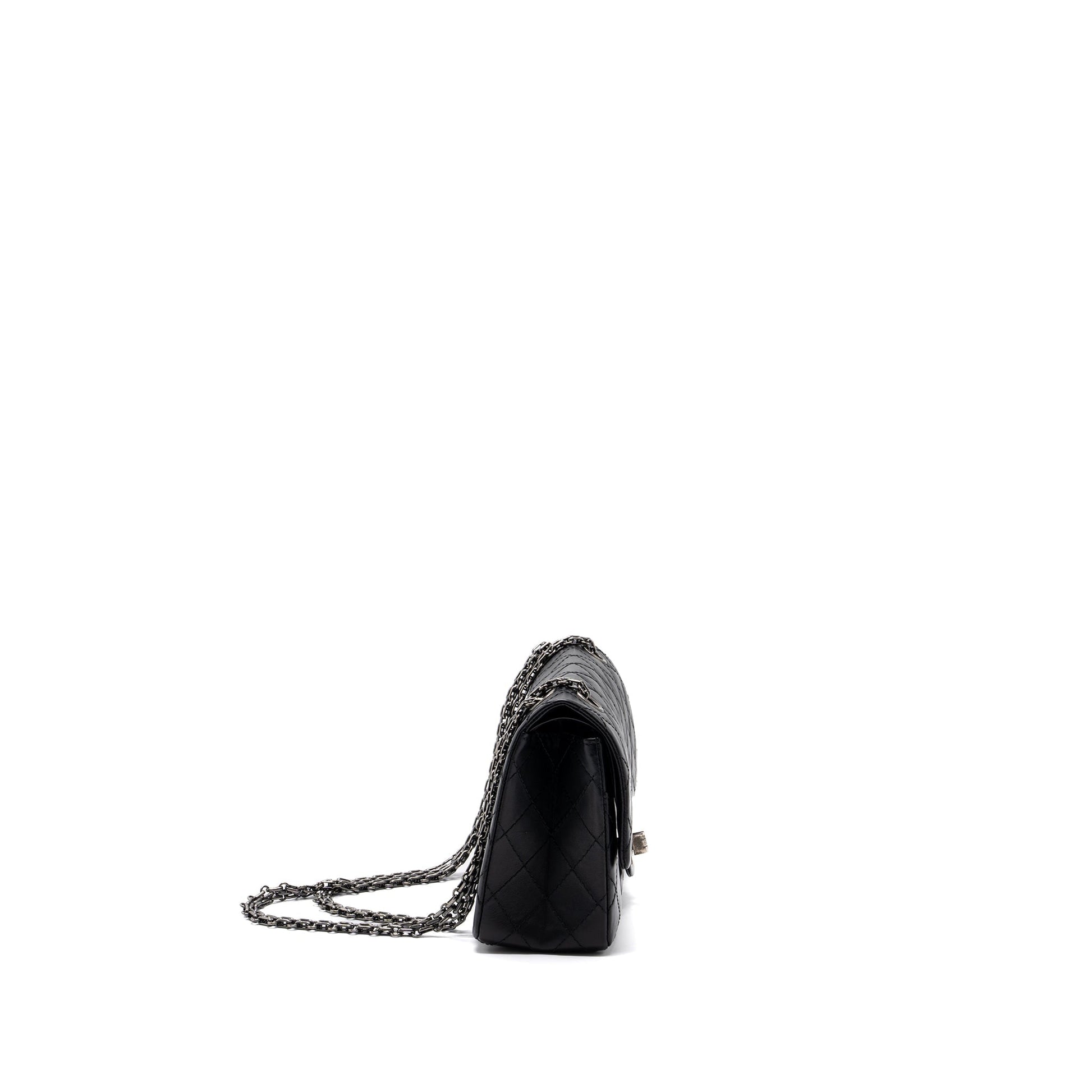 Chanel 2.55 REISSUE FLAP AGED CALFSKIN HARDWARE Black Small Shoulder Bag