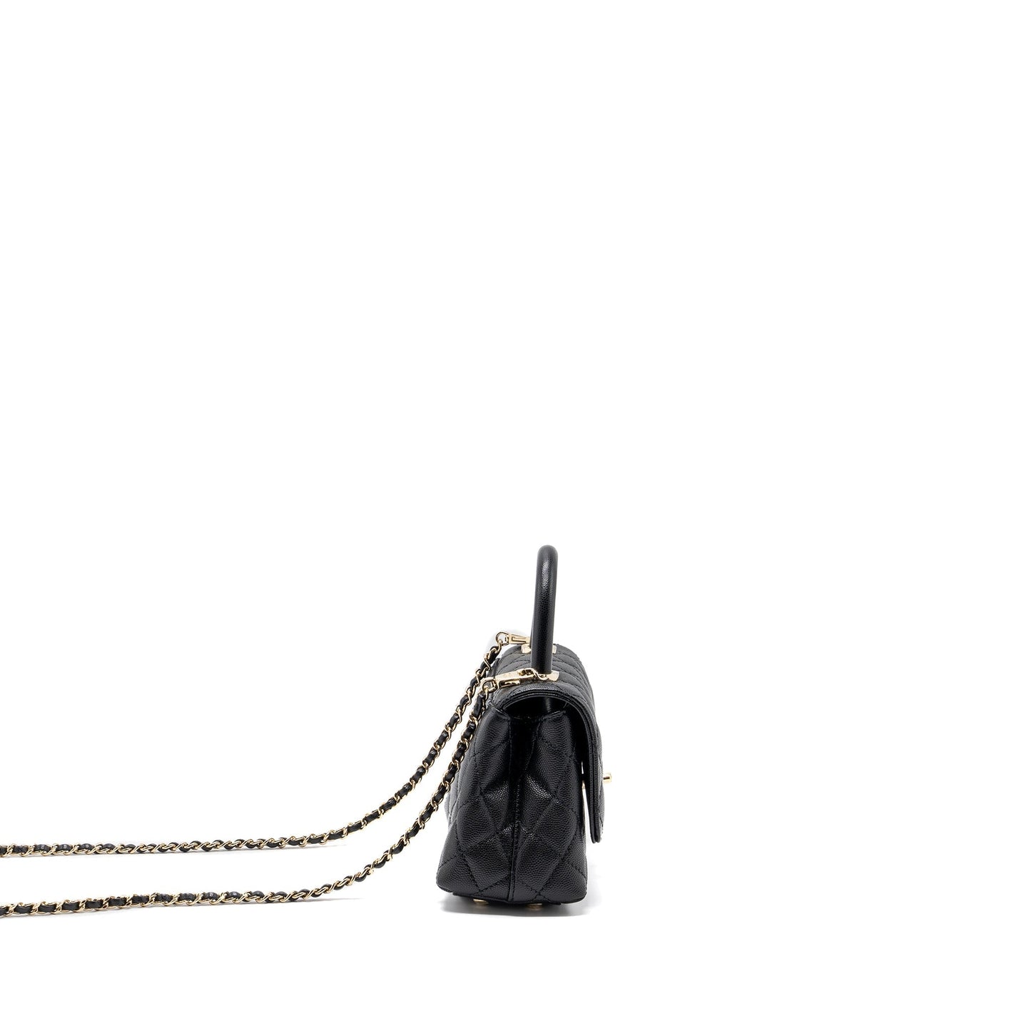 Chanel Coco Handle Extra Caviar LGHW Microchip Black Mini Bag