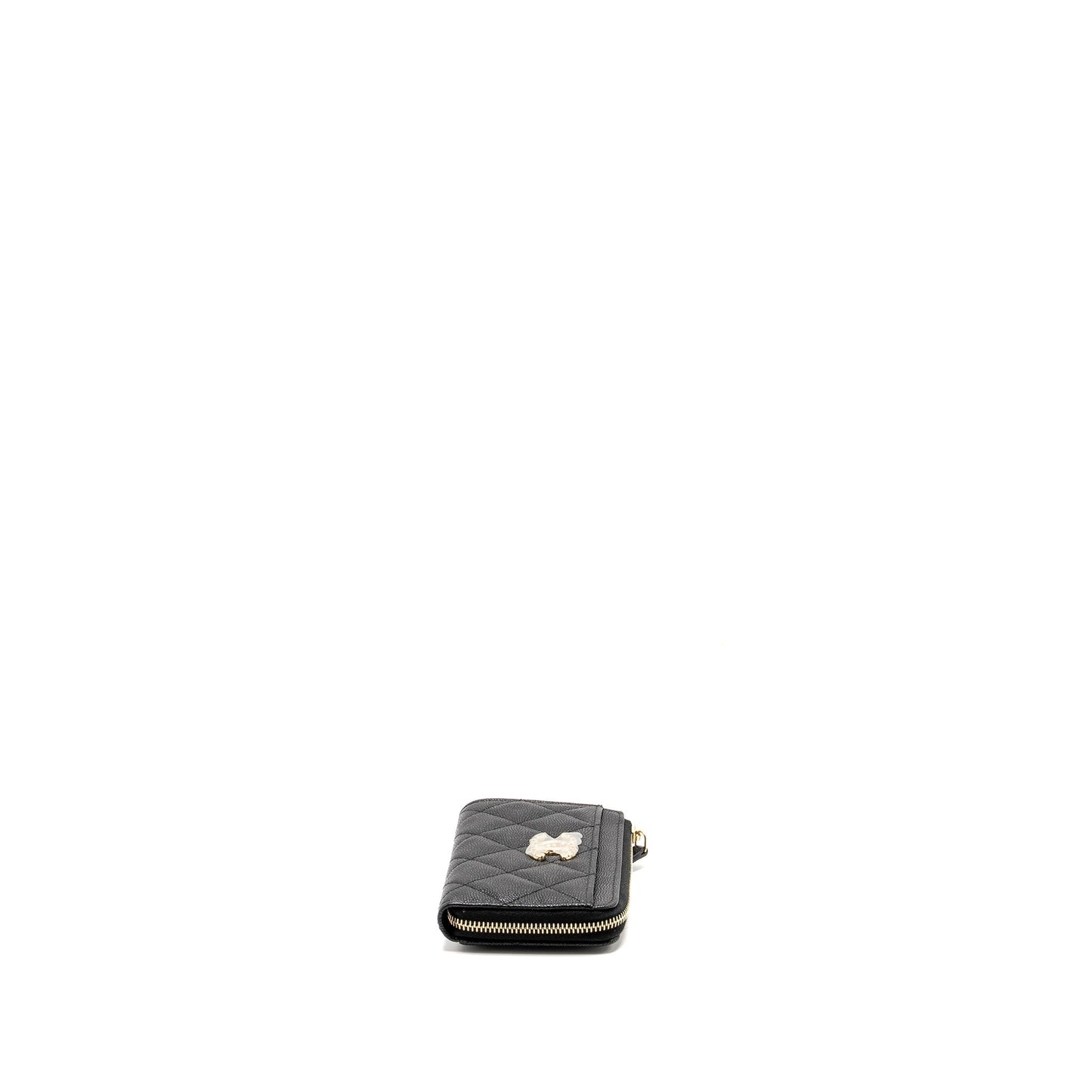 Chanel Zipped Card Holder Limited Edition Caviar Black Wallet Case