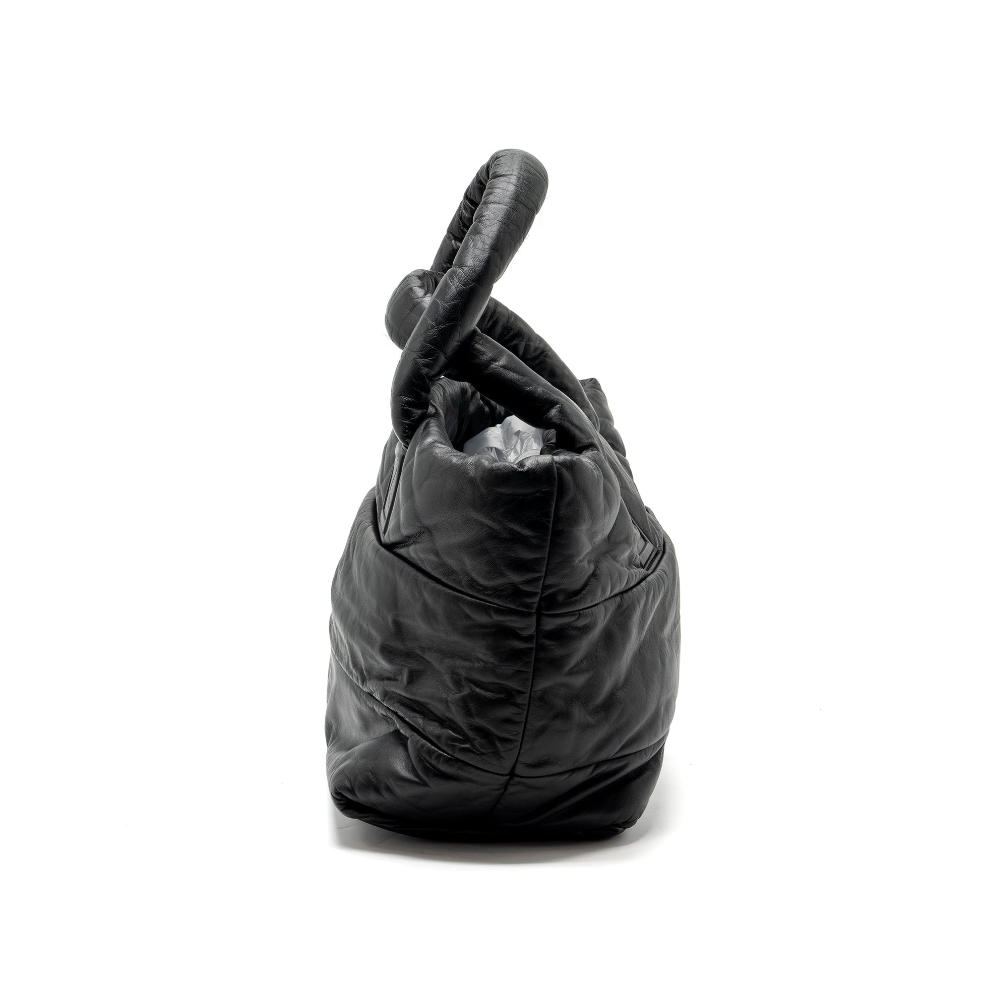 Chanel Puffy Down lambskin SHW Black Tote Bag